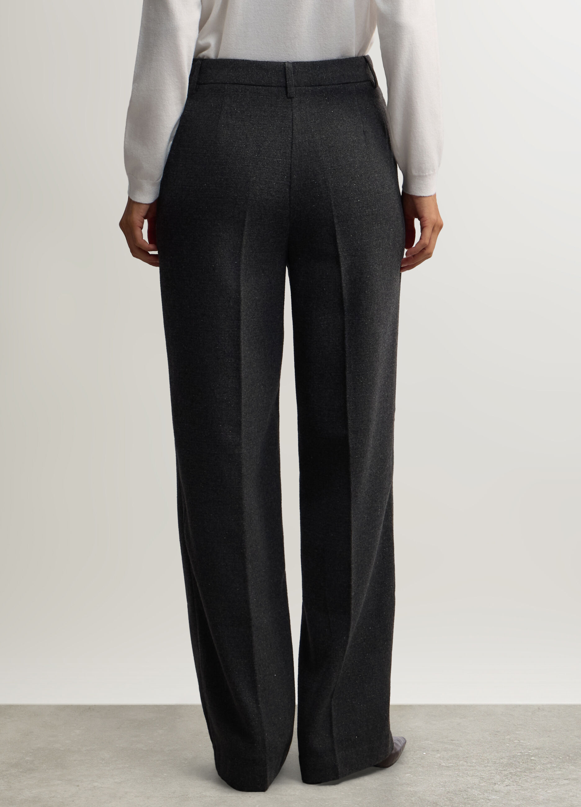 Pantaloni Fit Regular jaquard misto lana donna_2