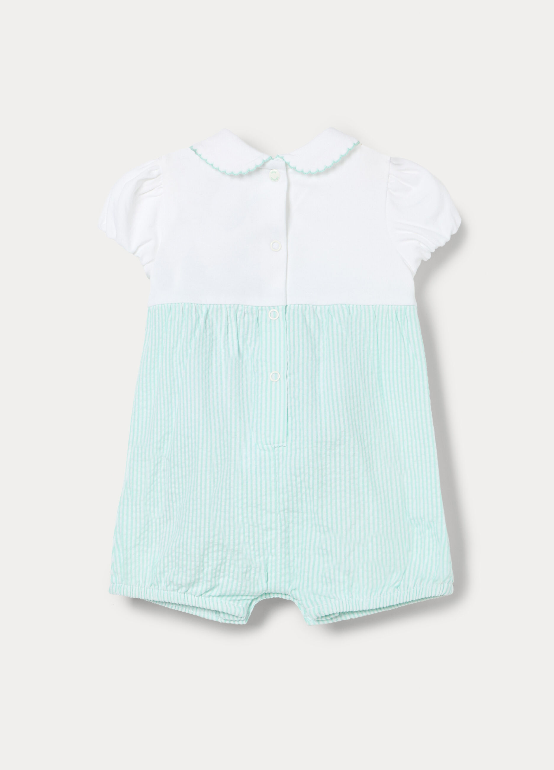 Pagliaccetto misto cotone seersucker neonata_1
