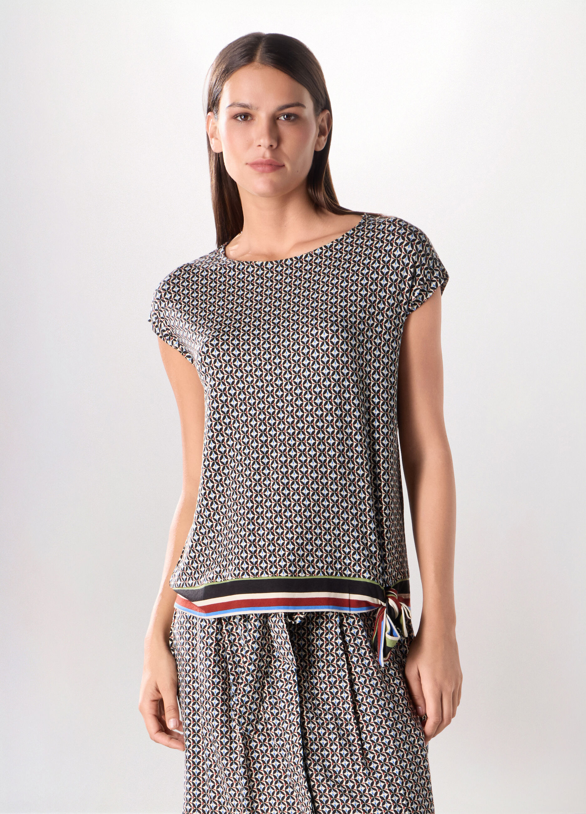 T-shirt in jersey di viscosa stretch donna_0
