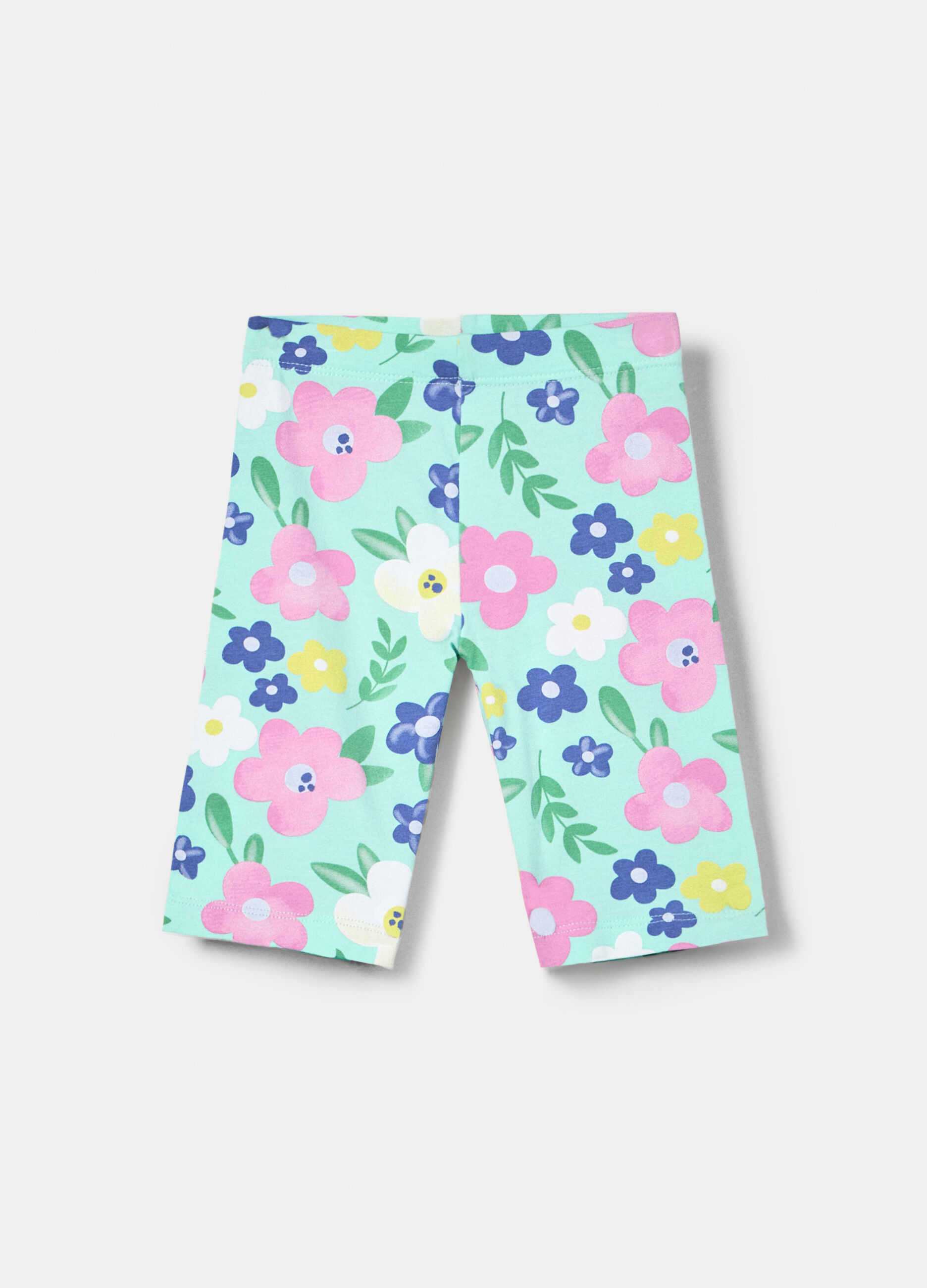 Leggings corti in jersey di cotone stretch bambina_0