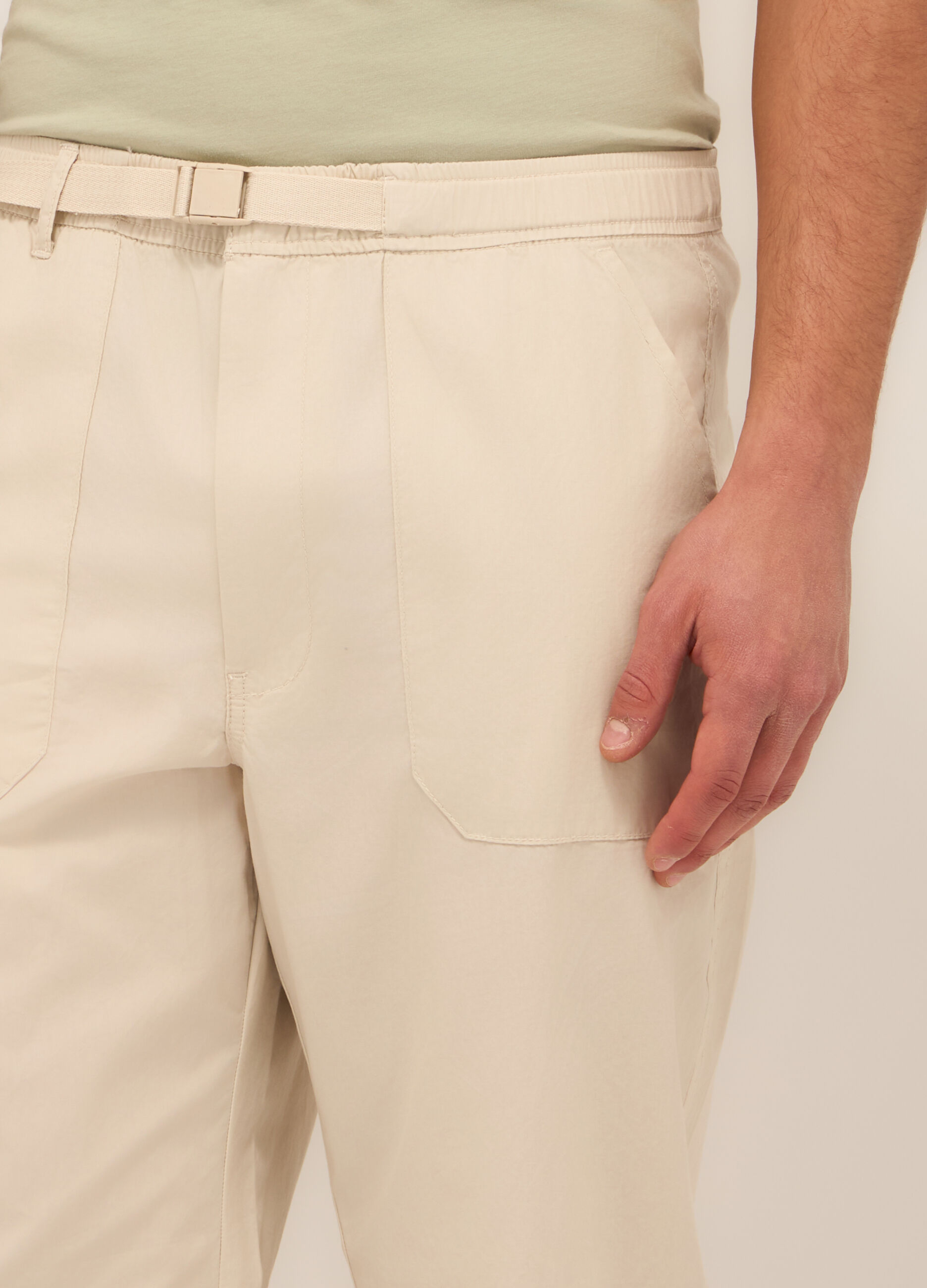 Pantaloni in chino in popeline di cotone uomo_2