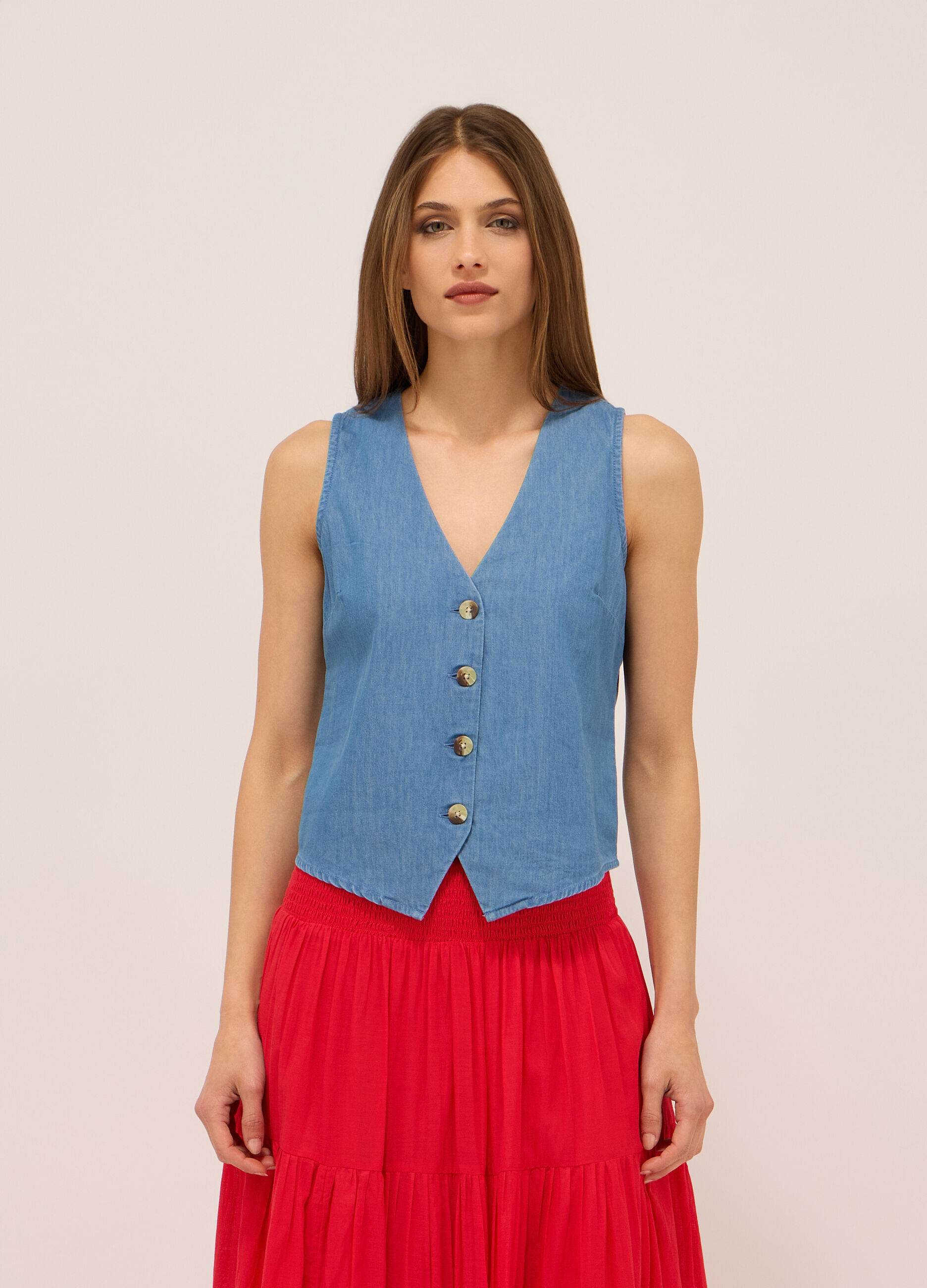 Gilet in puro cotone donna_0