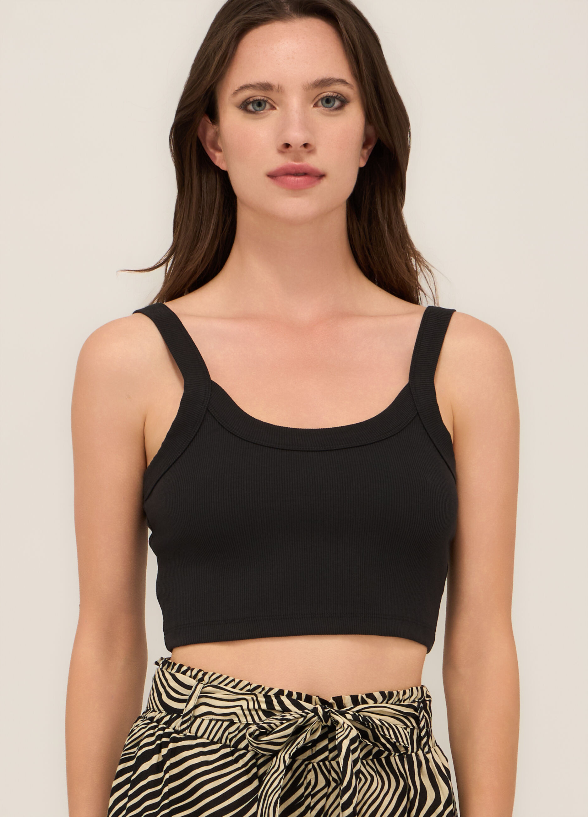 Top in costina di cotone stretch donna_2