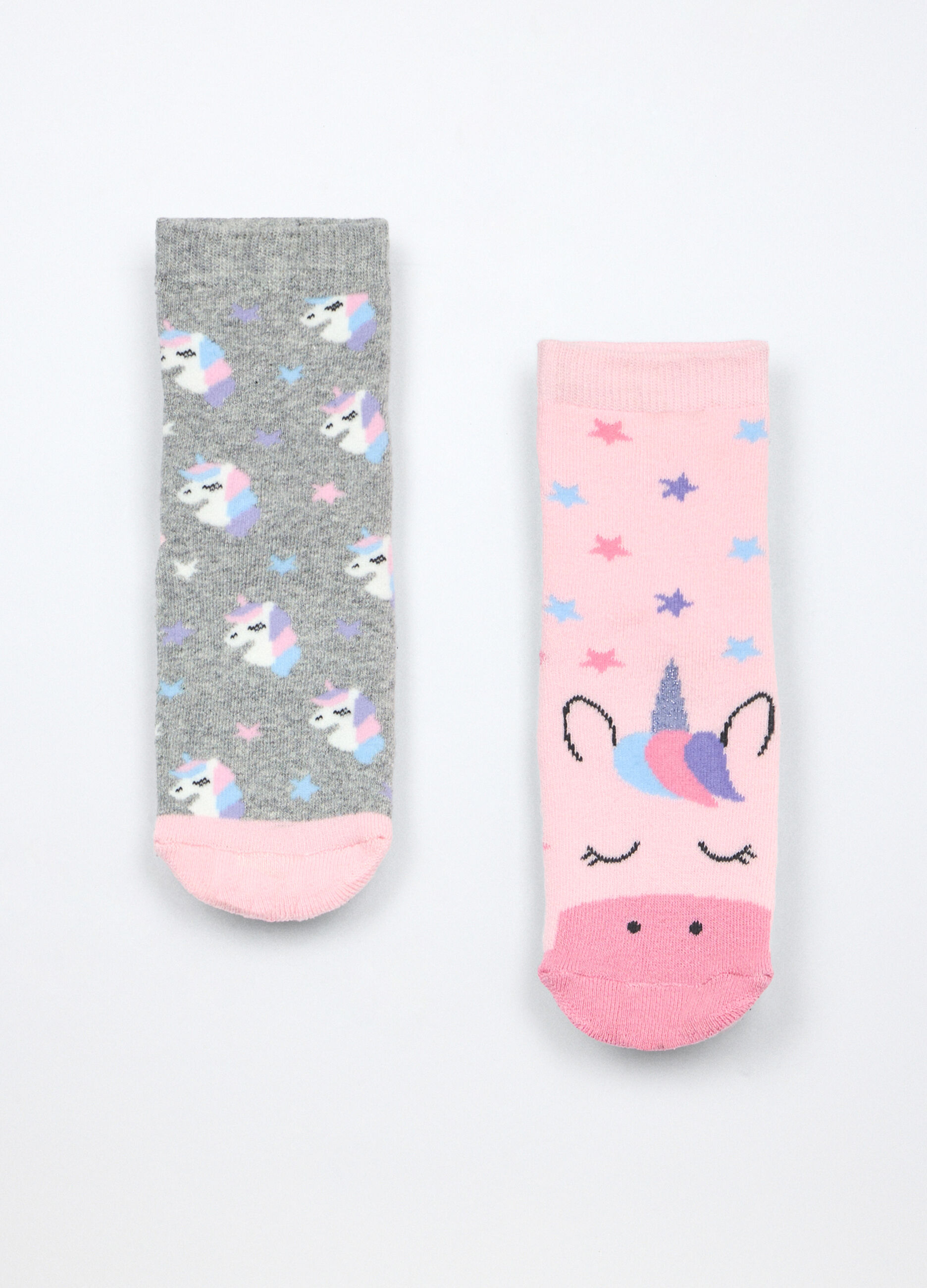 Pack 2 calze antiscivolo misto cotone bambina_1