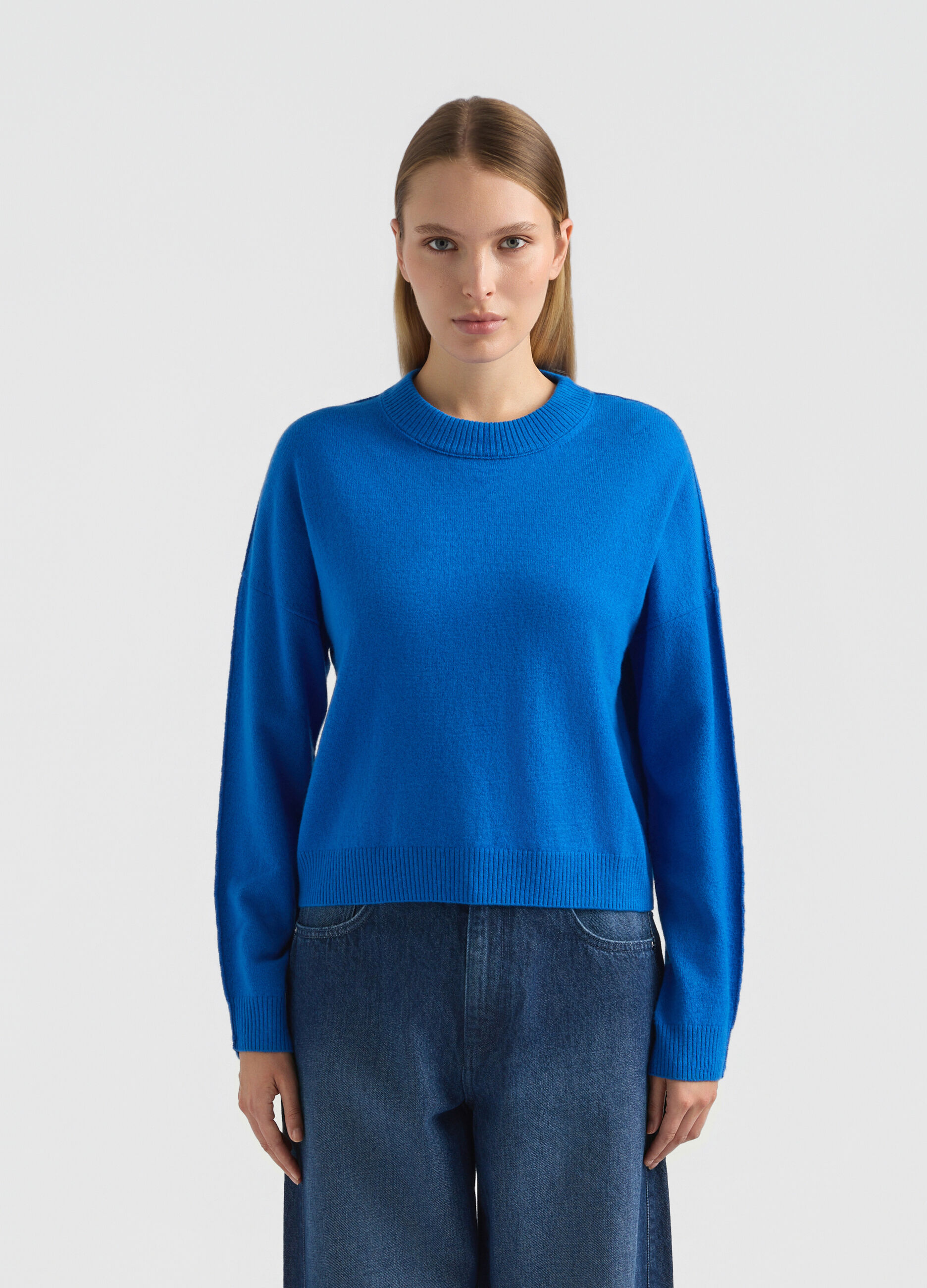 Maglia girocollo rasata donna_1