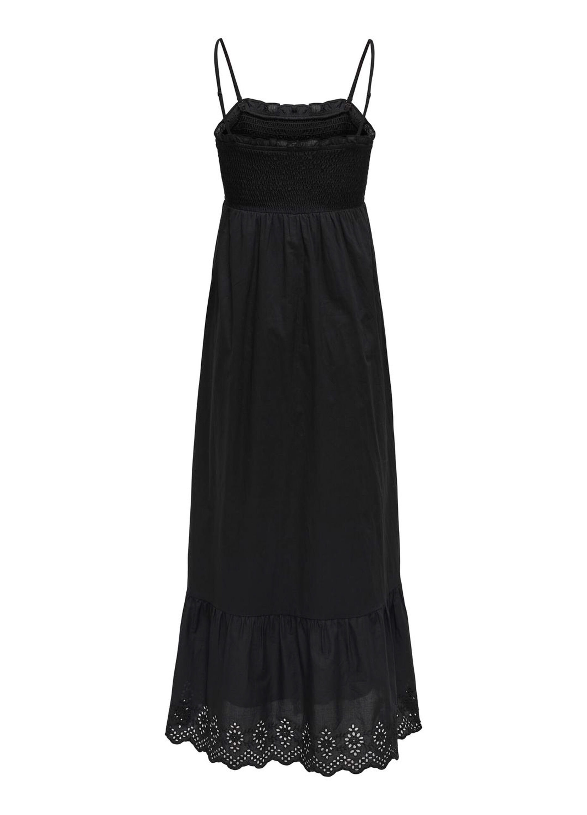 Abito lungo con punto smock donna_1