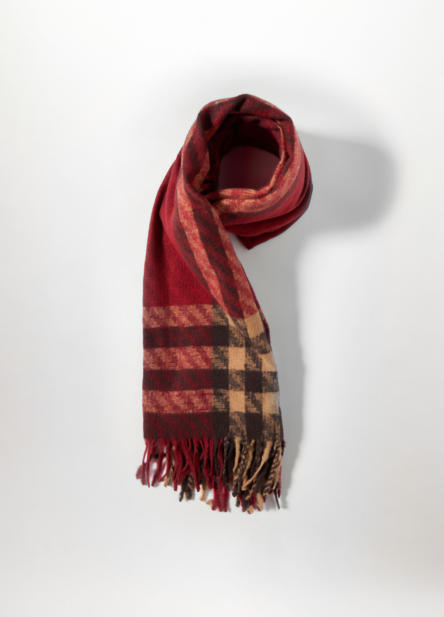 Sciarpa tricot a quadri donna_1