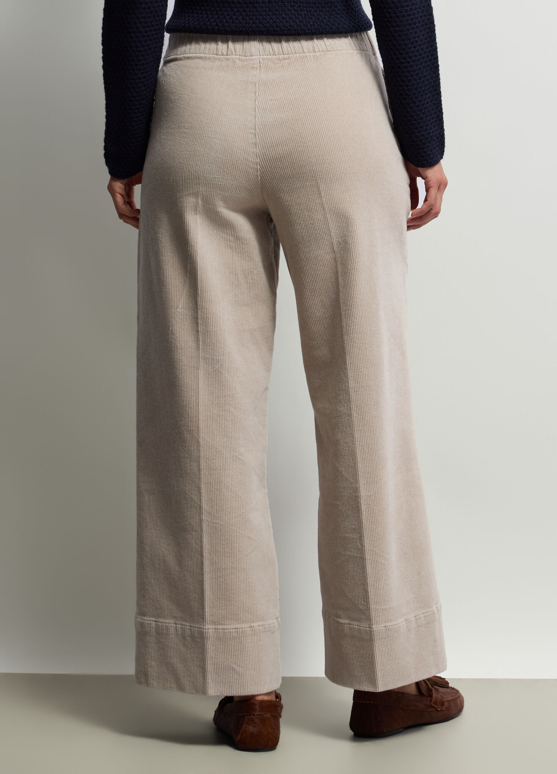 Pantaloni Straight Fit in costina di velluto stretch donna_2