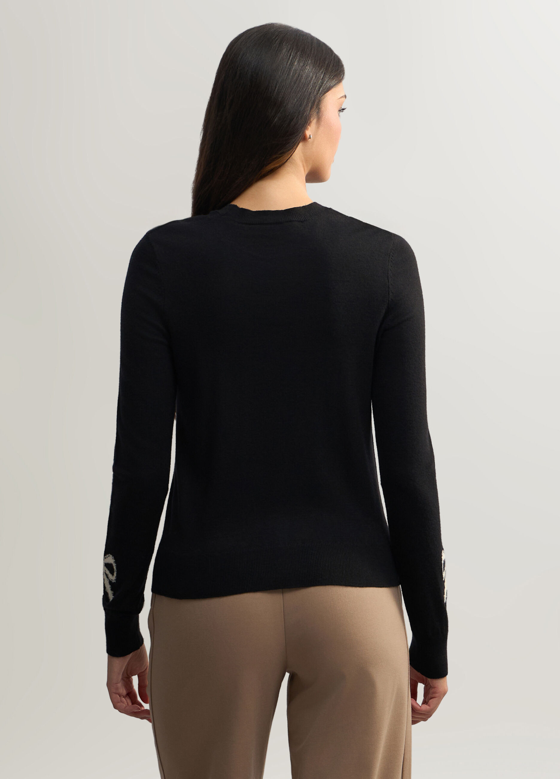 Maglia Fitted girocollo rasata donna