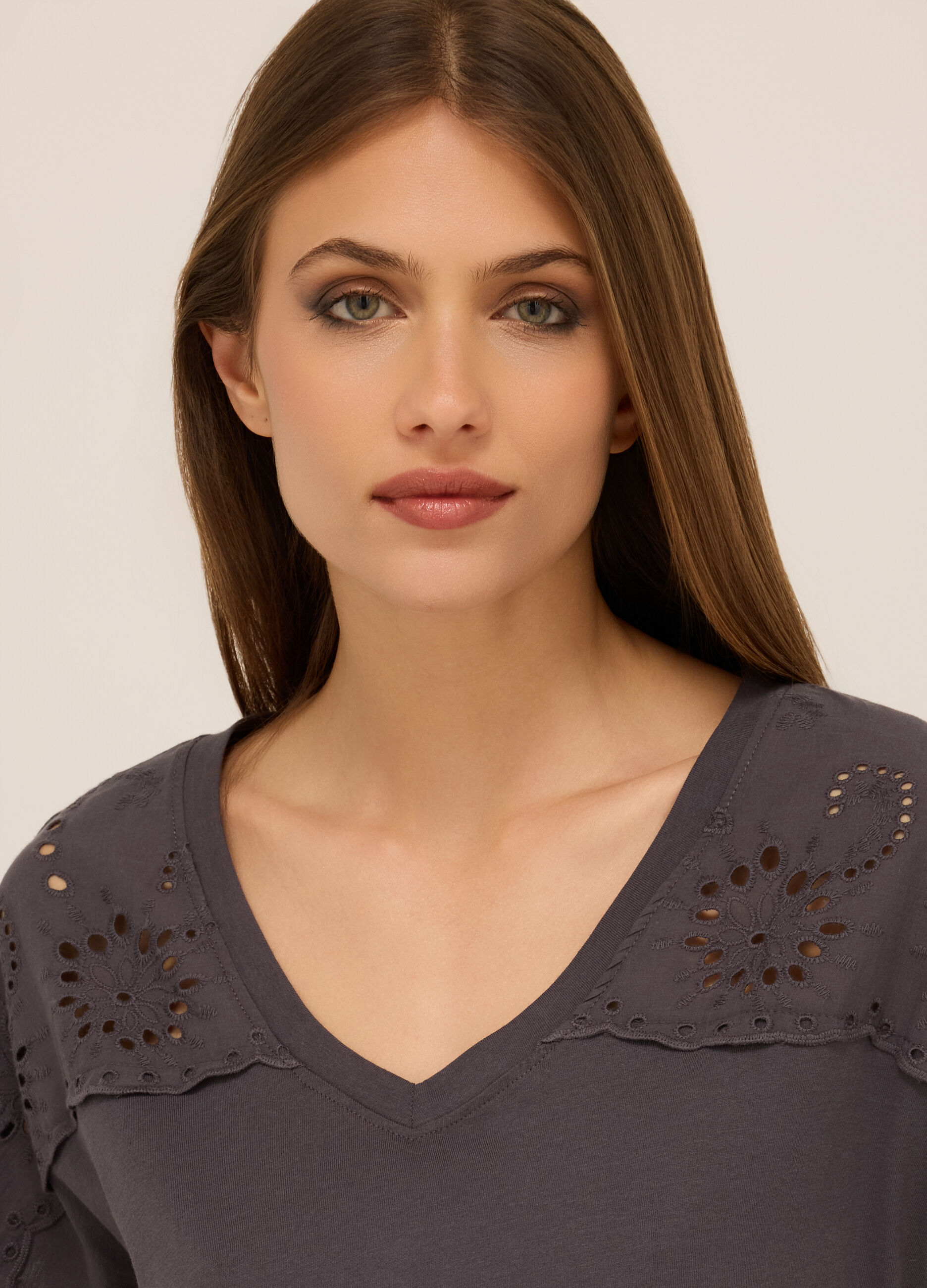 T-shirt in jersey di puro cotone donna_2