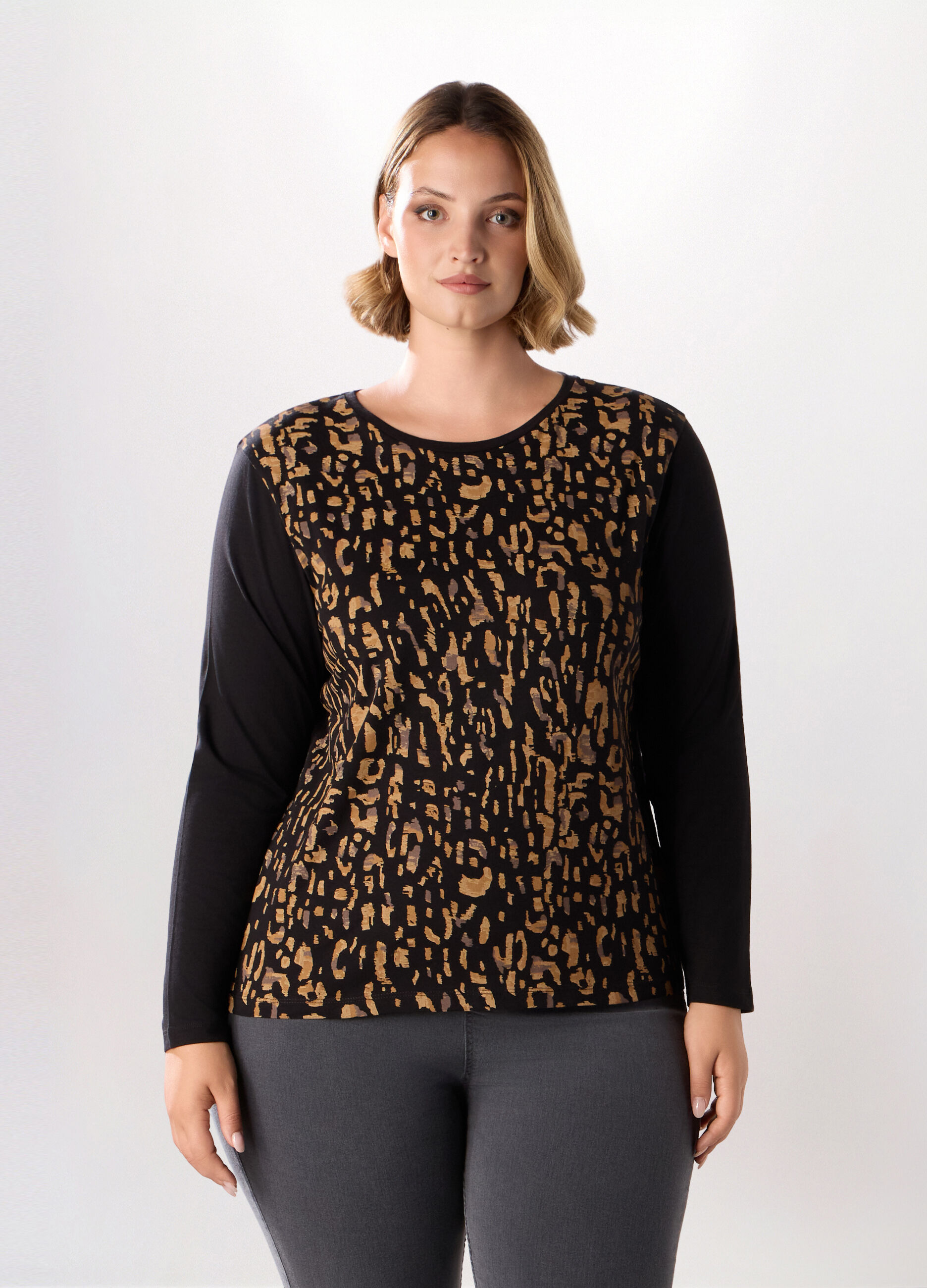 T-shirt in jersey di puro cotone donna curvy_0