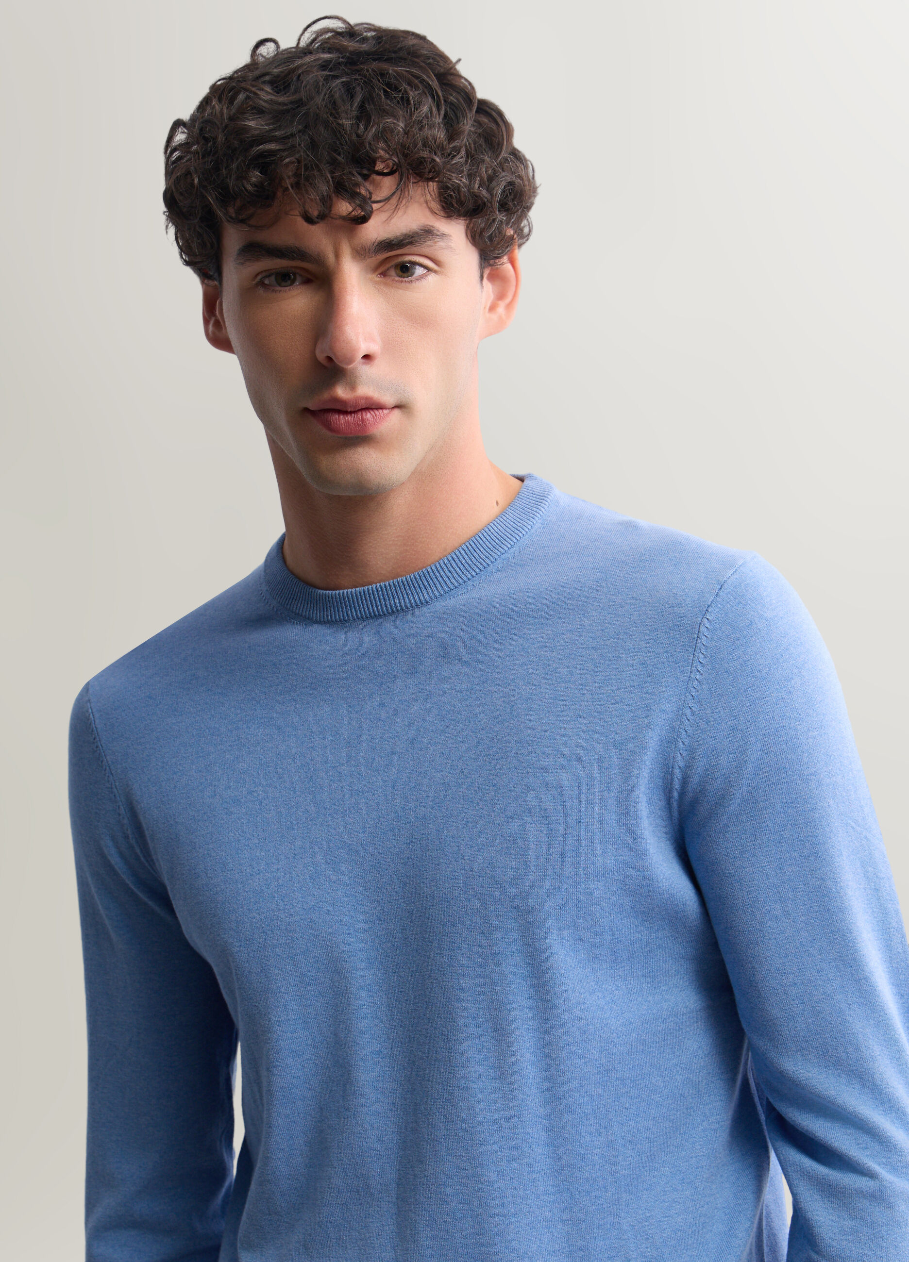 Maglione girocollo in misto cotone uomo_2