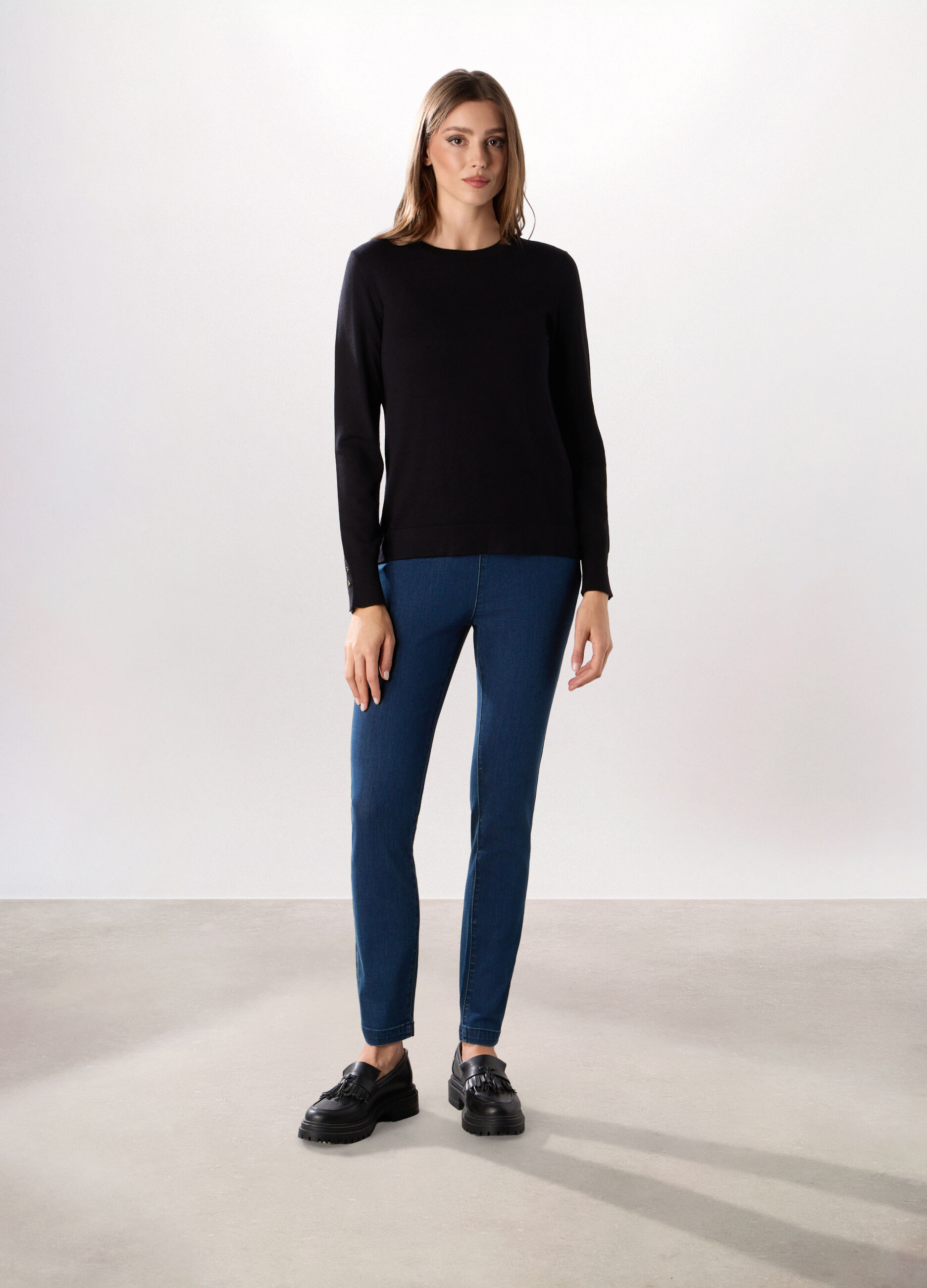 Treggings in denim stretch donna_0