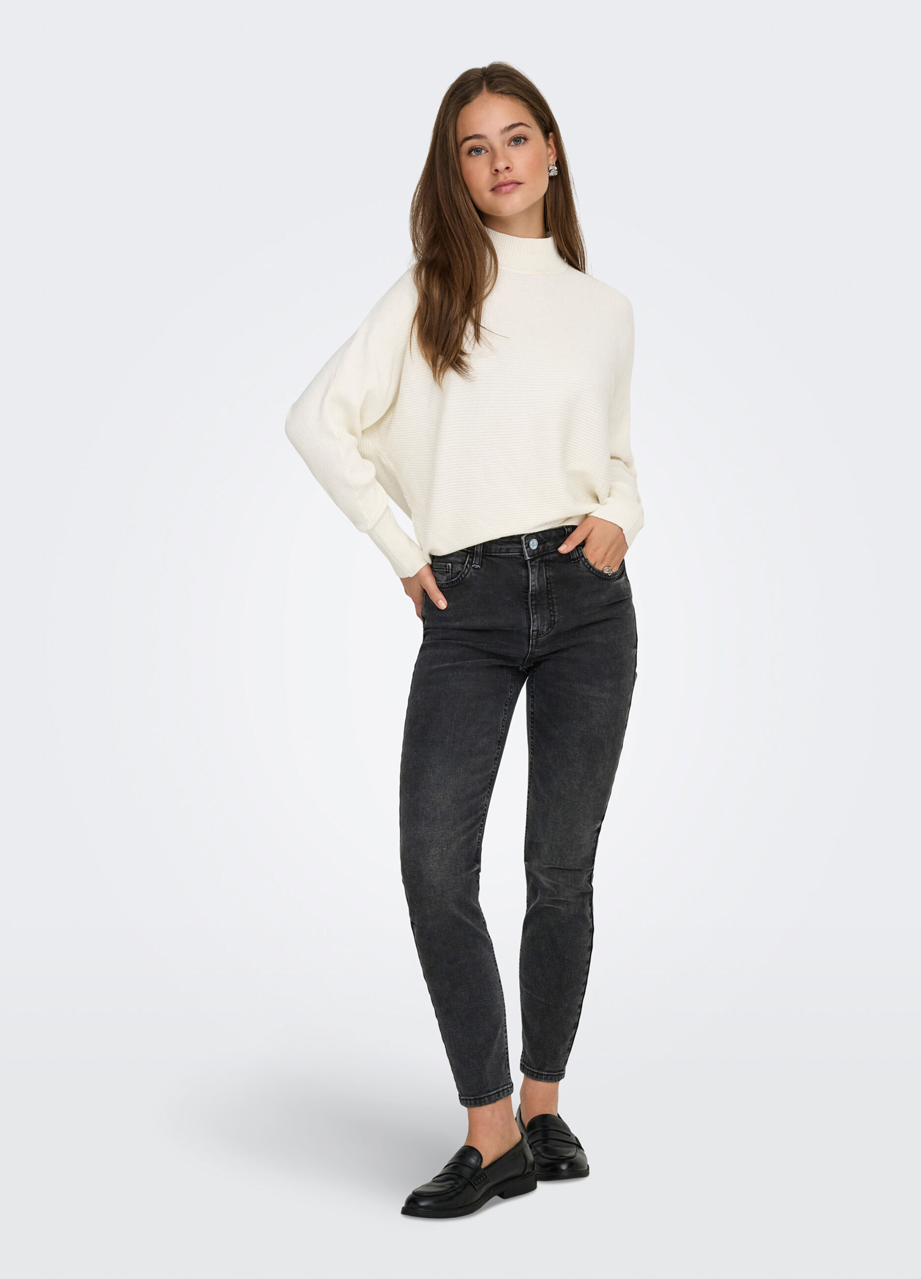 Pantaloni in denim stretch donna_0