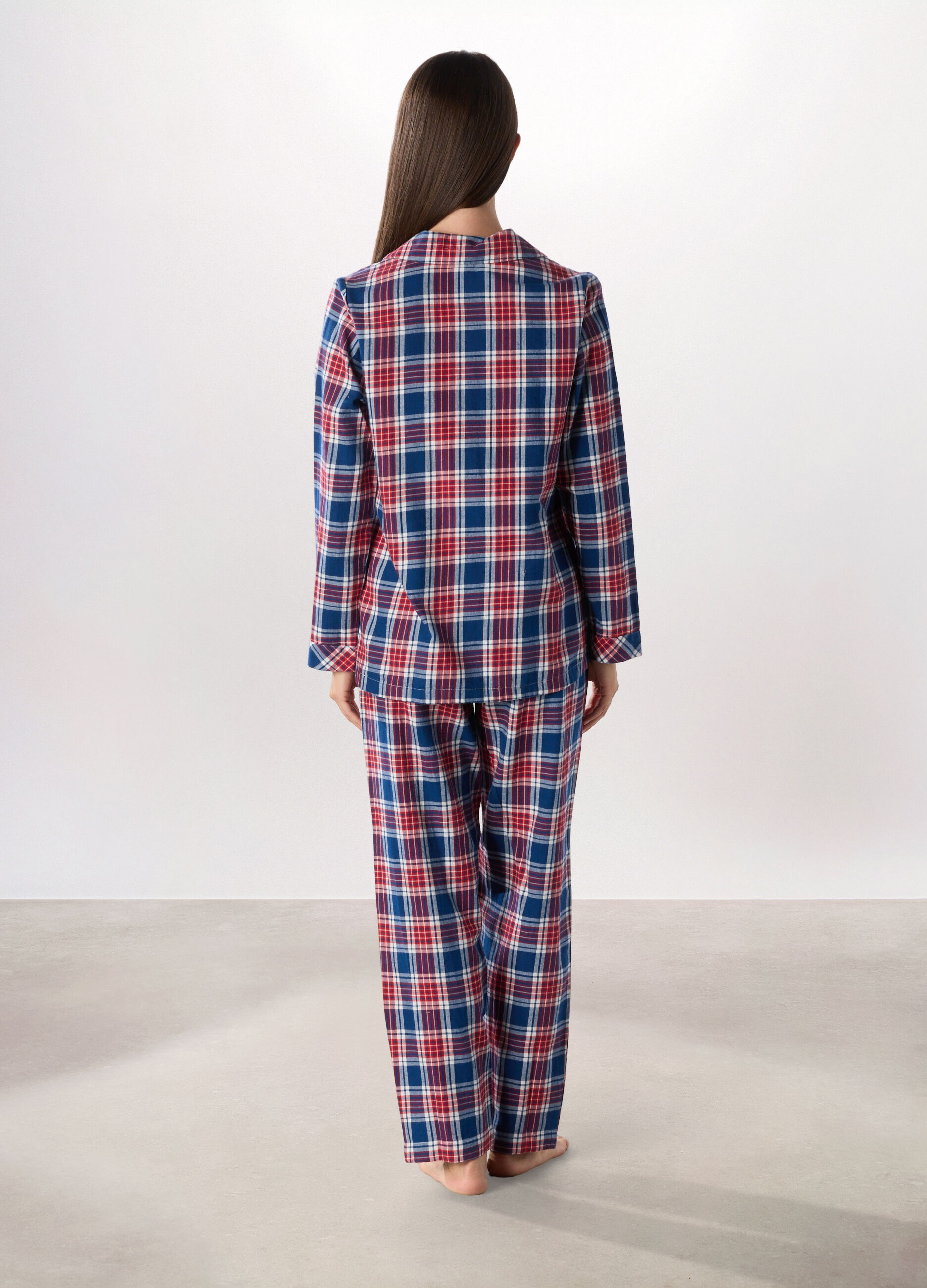 Set pigiama in flanella di puro cotone donna_1