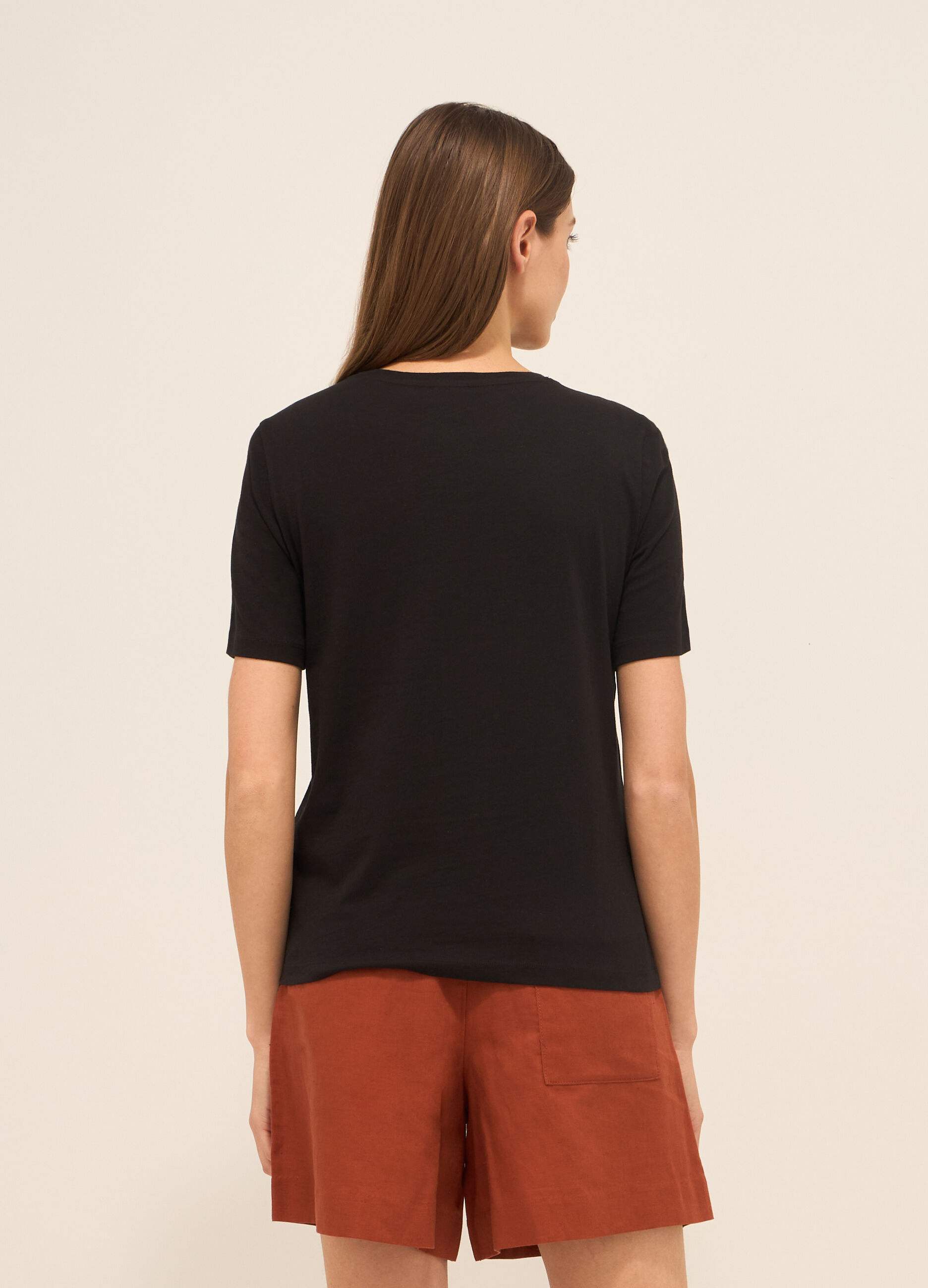 T-shirt in jersey di puro cotone donna_1