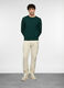 Pantalone regular fit in twill di cotone uomo_0