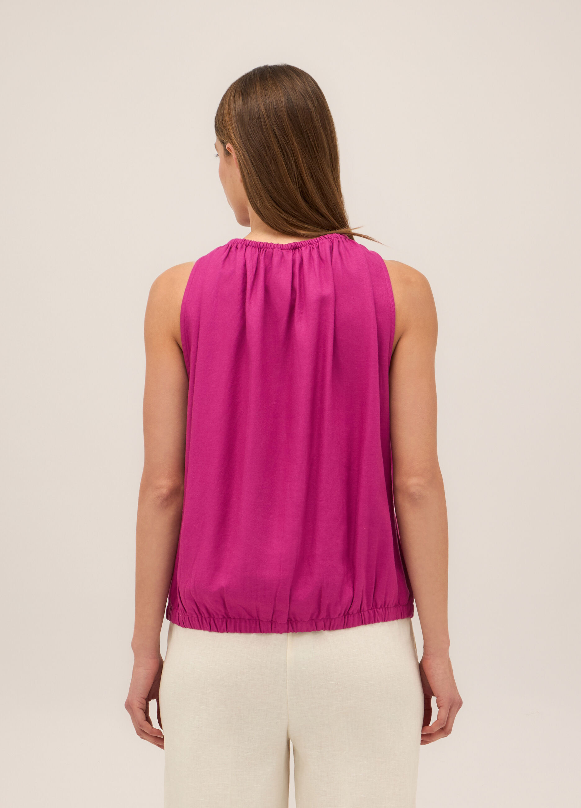Blusa in misto lino donna_1