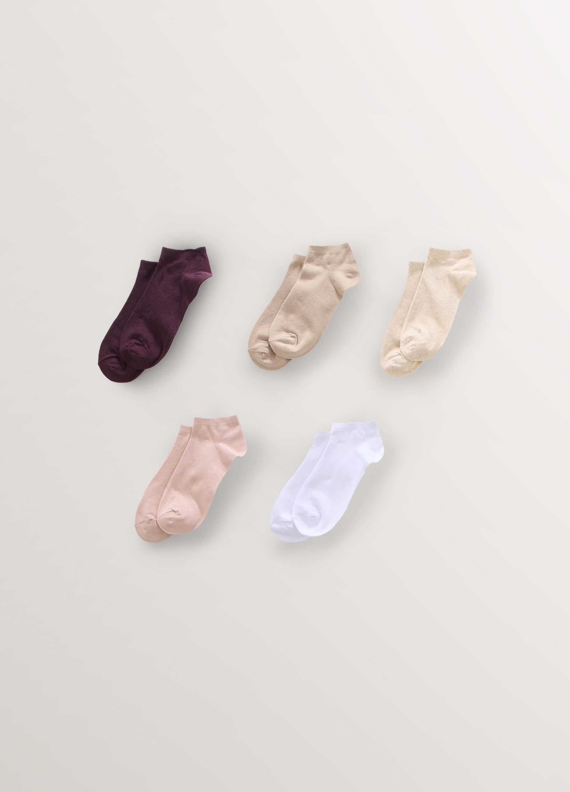 Pack 5 calze corte in misto cotone stretch donna_0