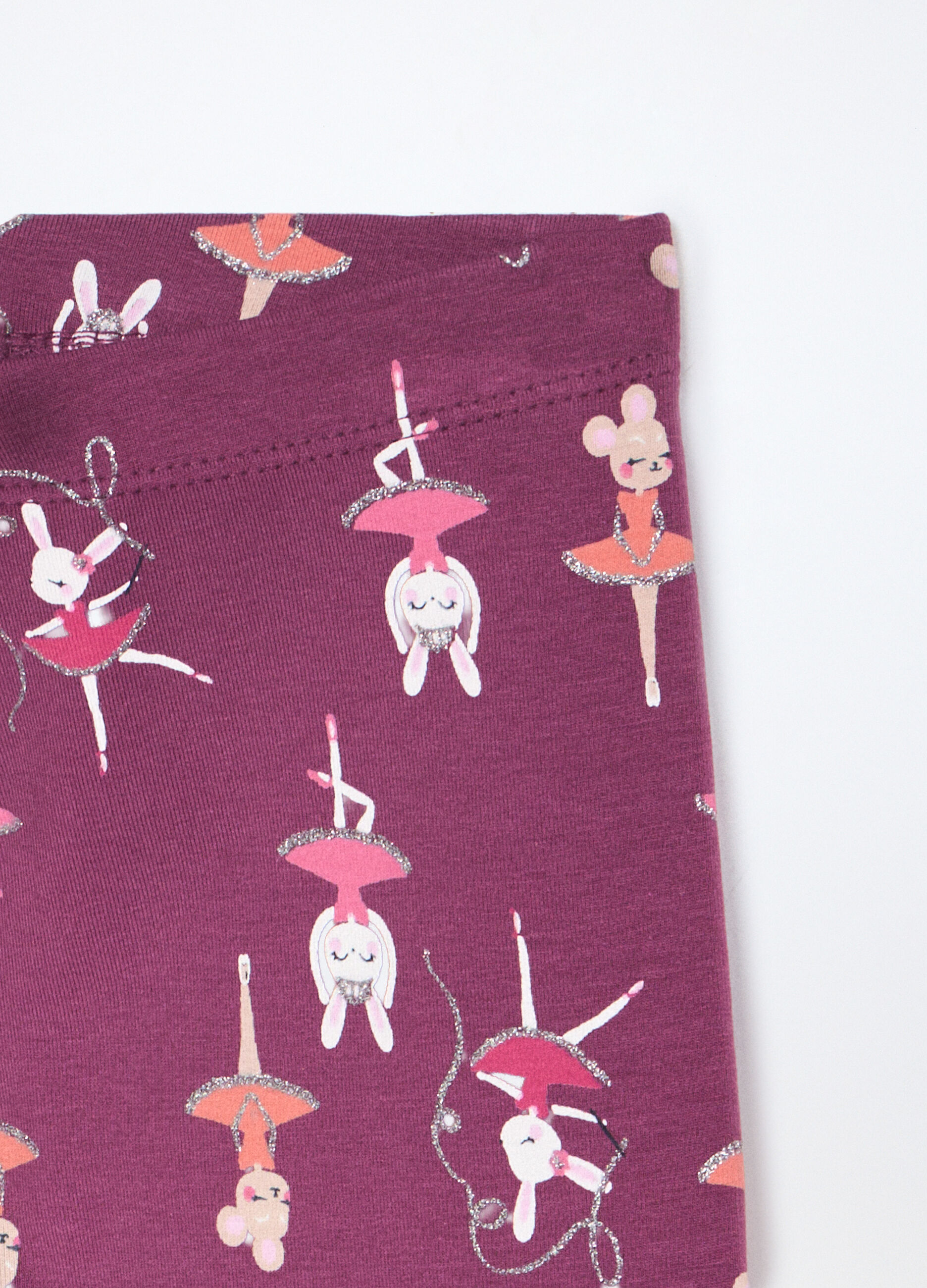 Leggings in french terry di cotone stretch bambina_2