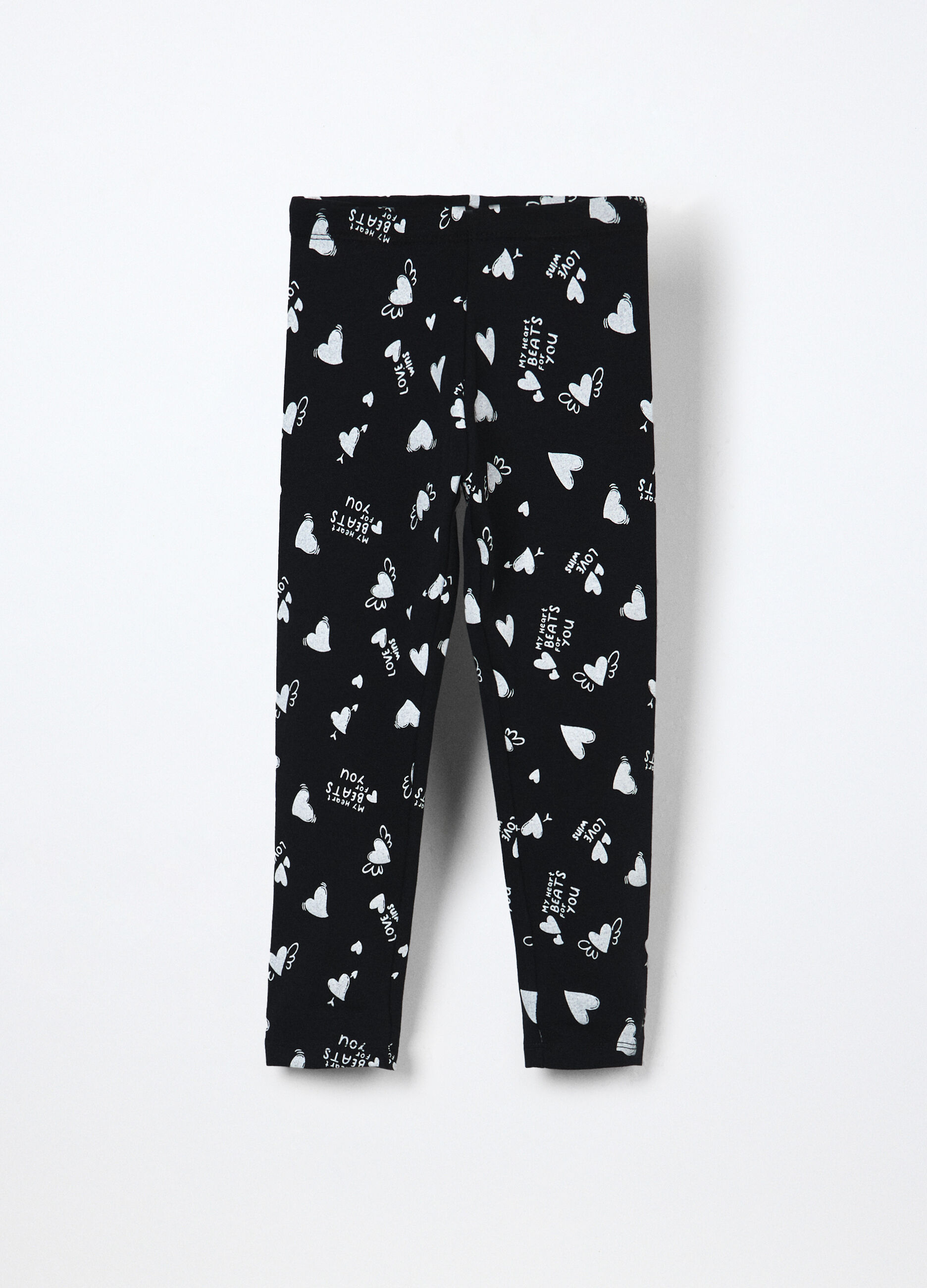 Leggings in jersey di cotone stretch bambina_0