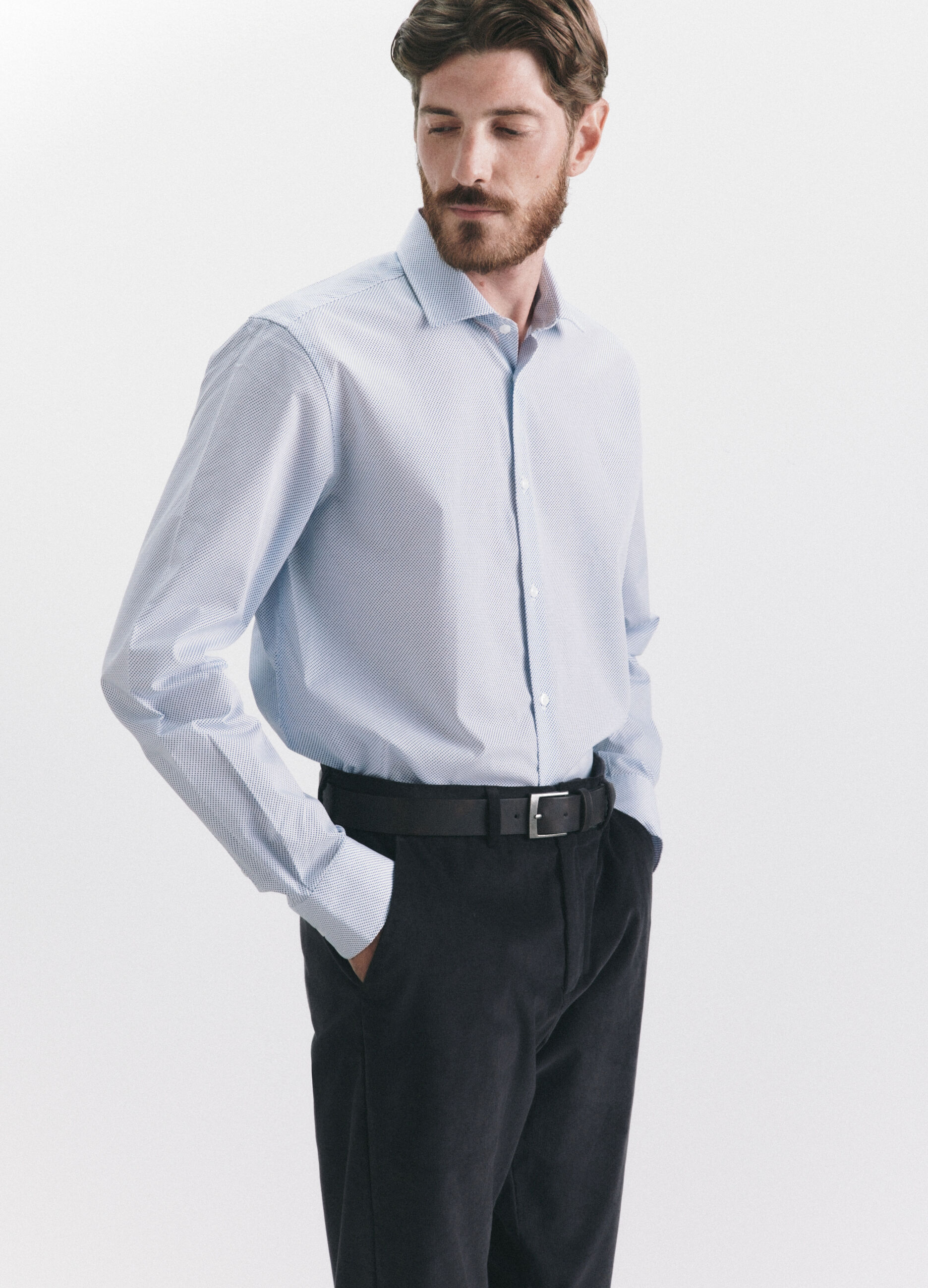 Camicia regular fit a fantasia uomo_1