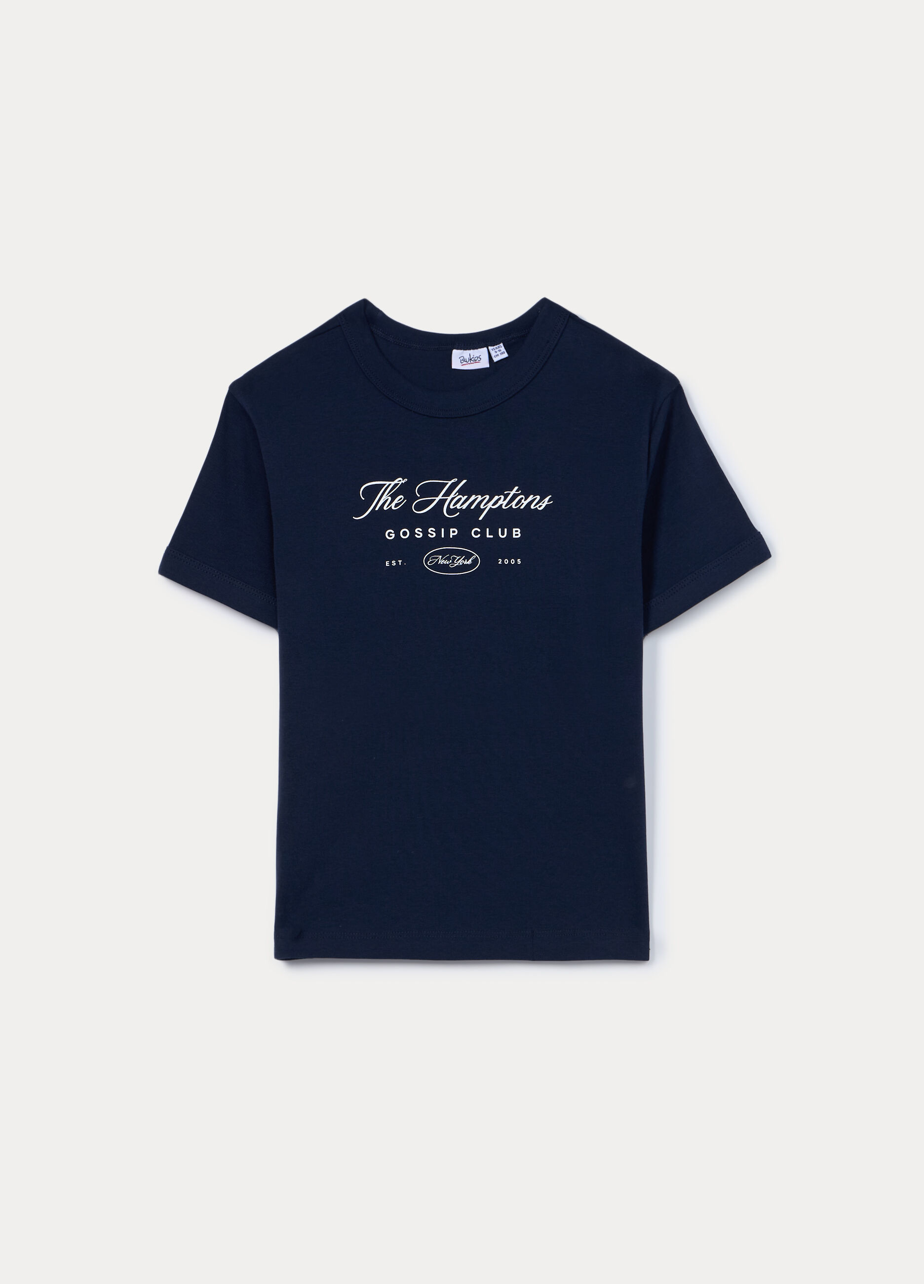 T-shirt girocollo fitted in costina di cotone stretch ragazza_0