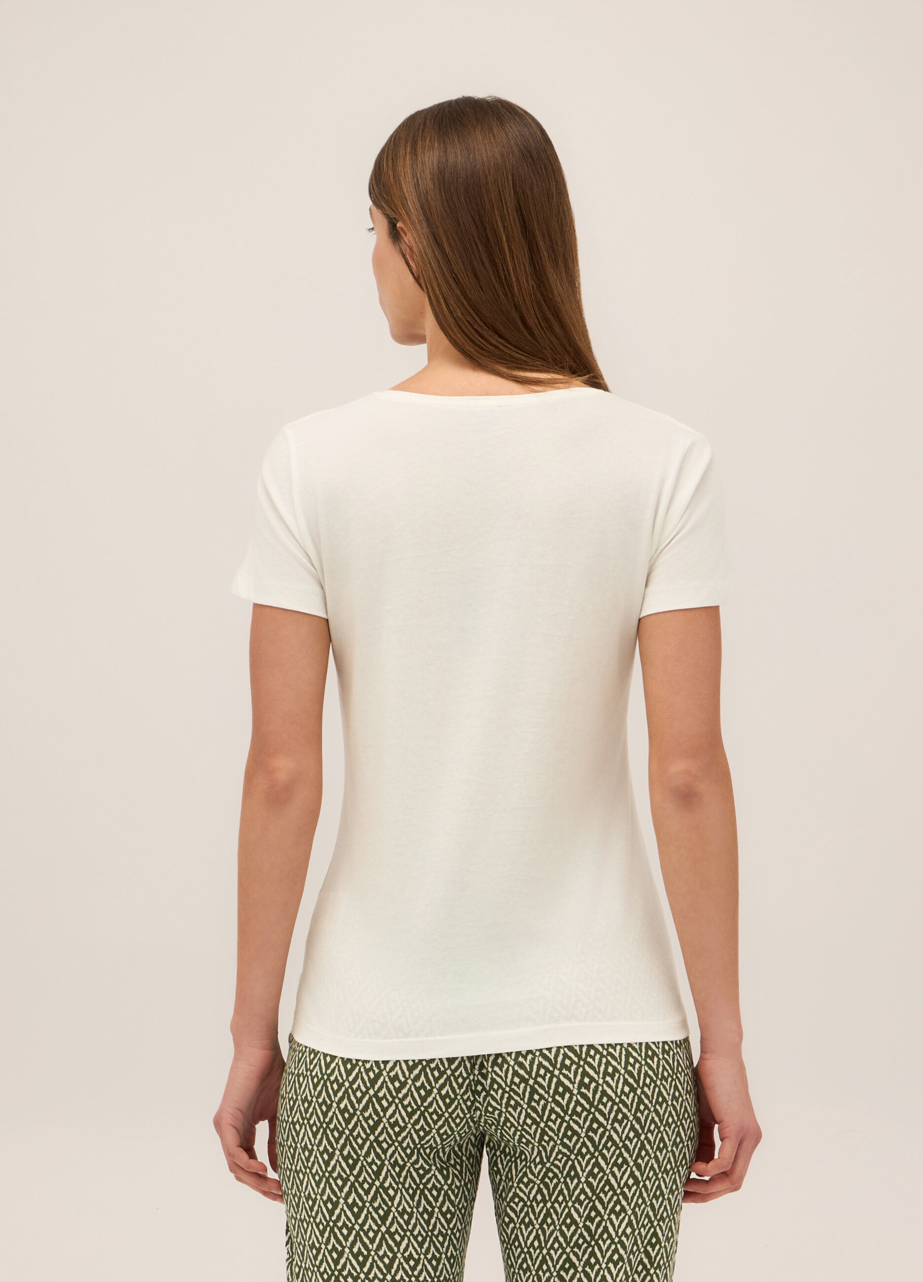 T-shirt in jersey di puro cotone donna_1