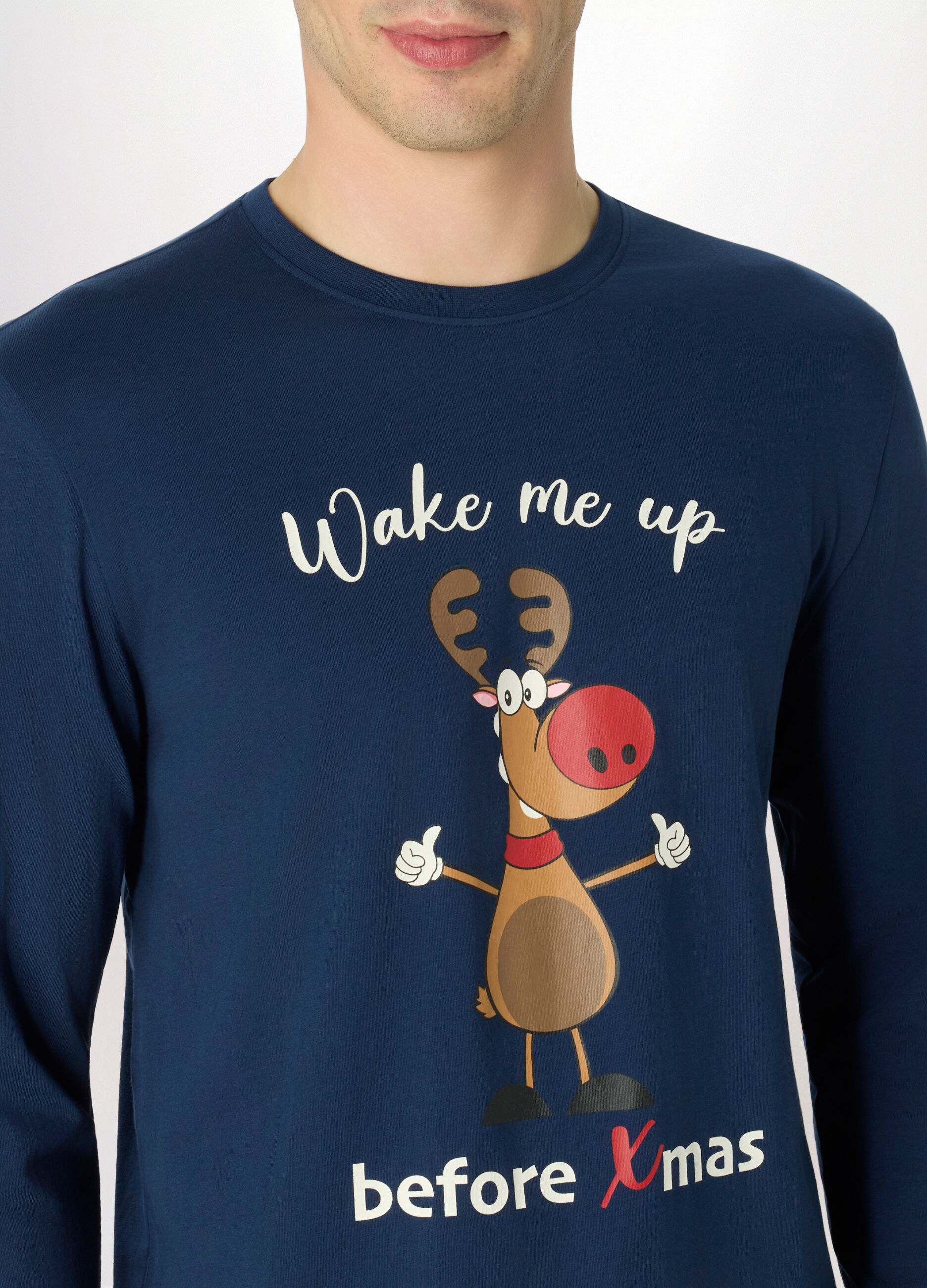 Maglia pigiama a maniche lunghe in cotone uomo_2