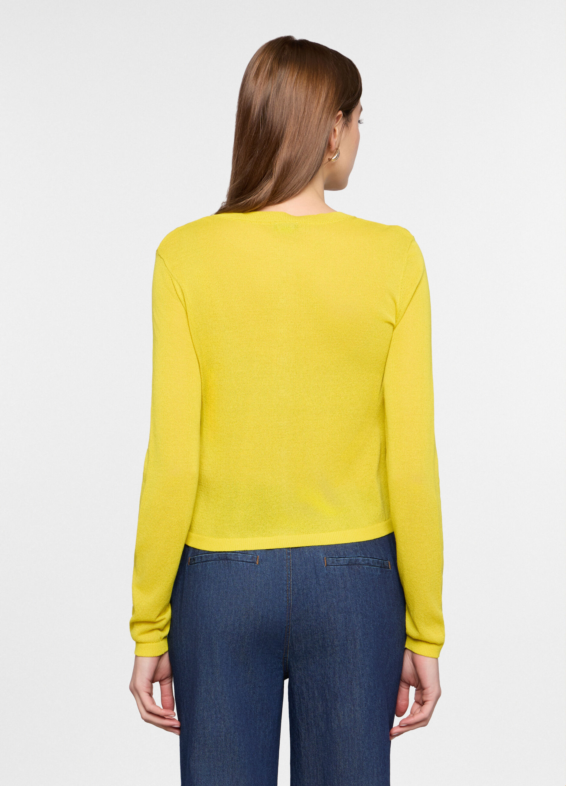 Cardigan girocollo rasato donna_1