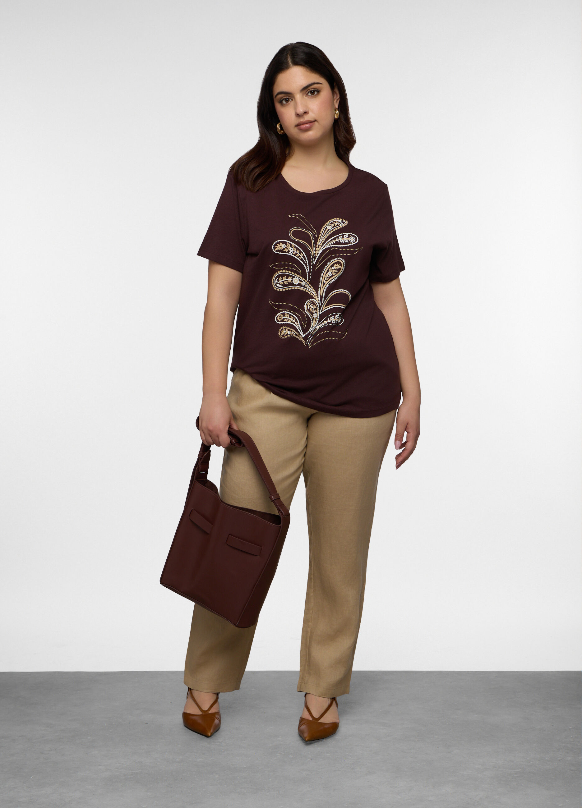 T-shirt girocollo donna curvy_0