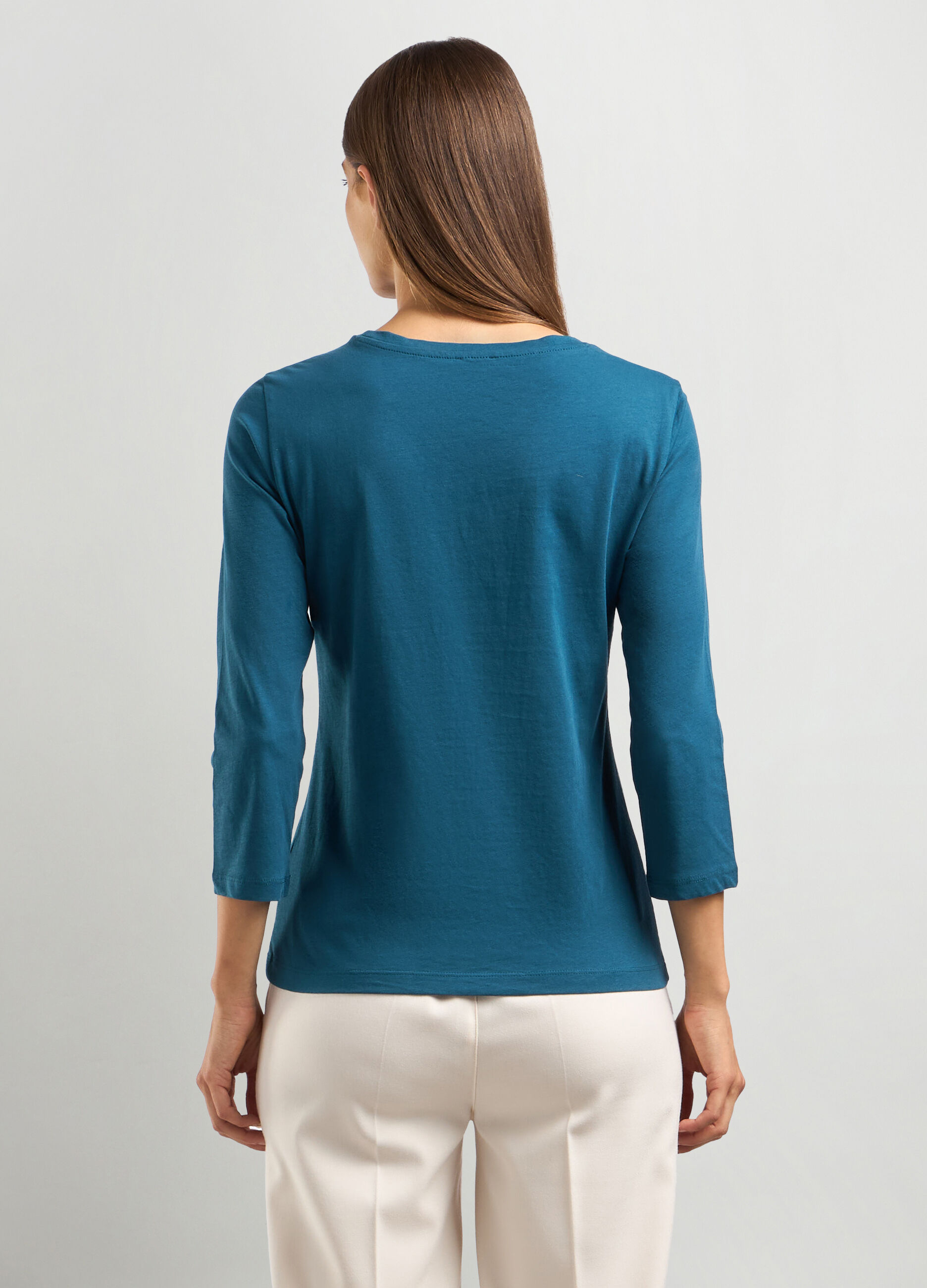 T-shirt in jersey di puro cotone donna_1