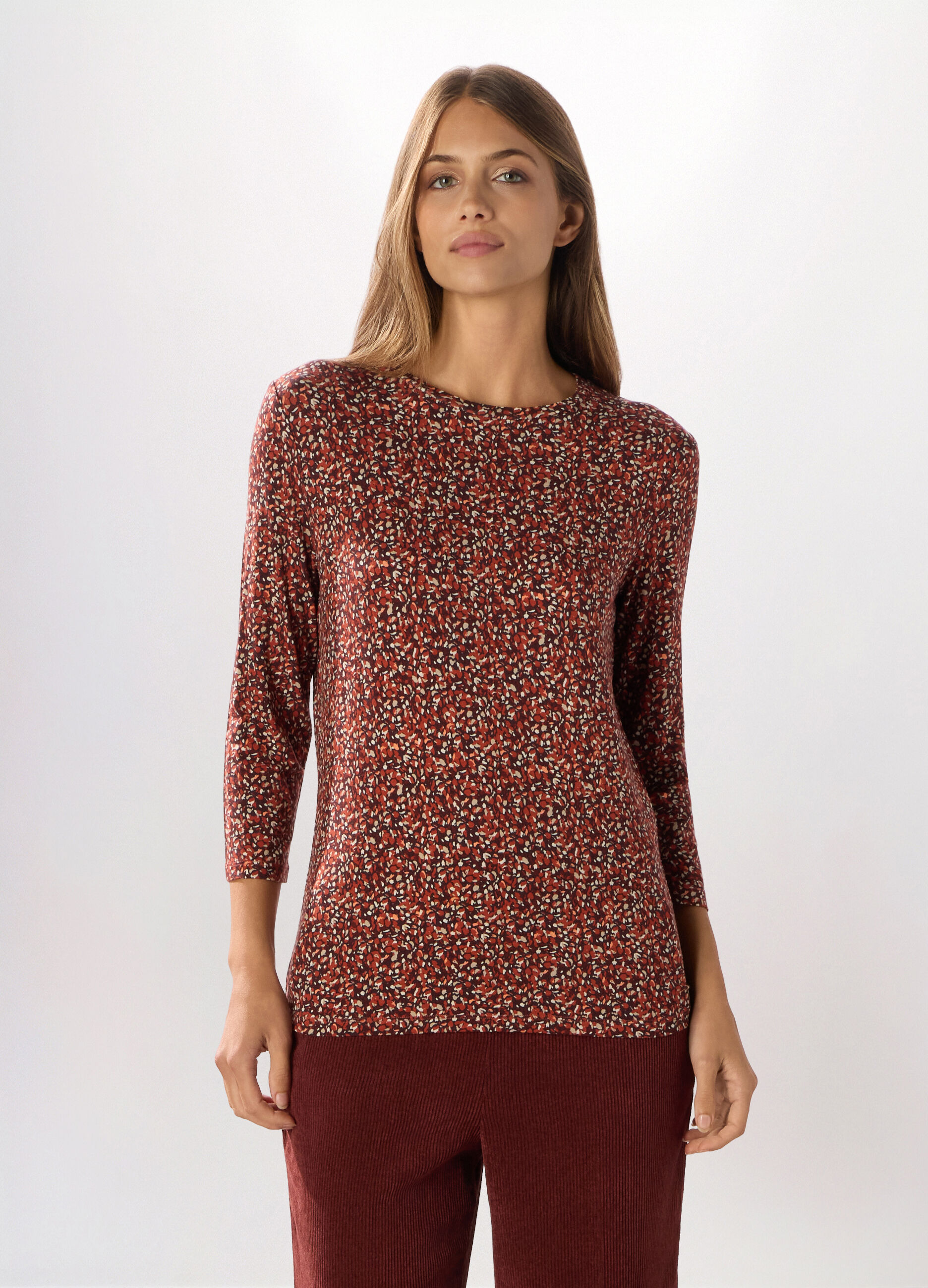 T-shirt in jersey di viscosa stretch donna_0