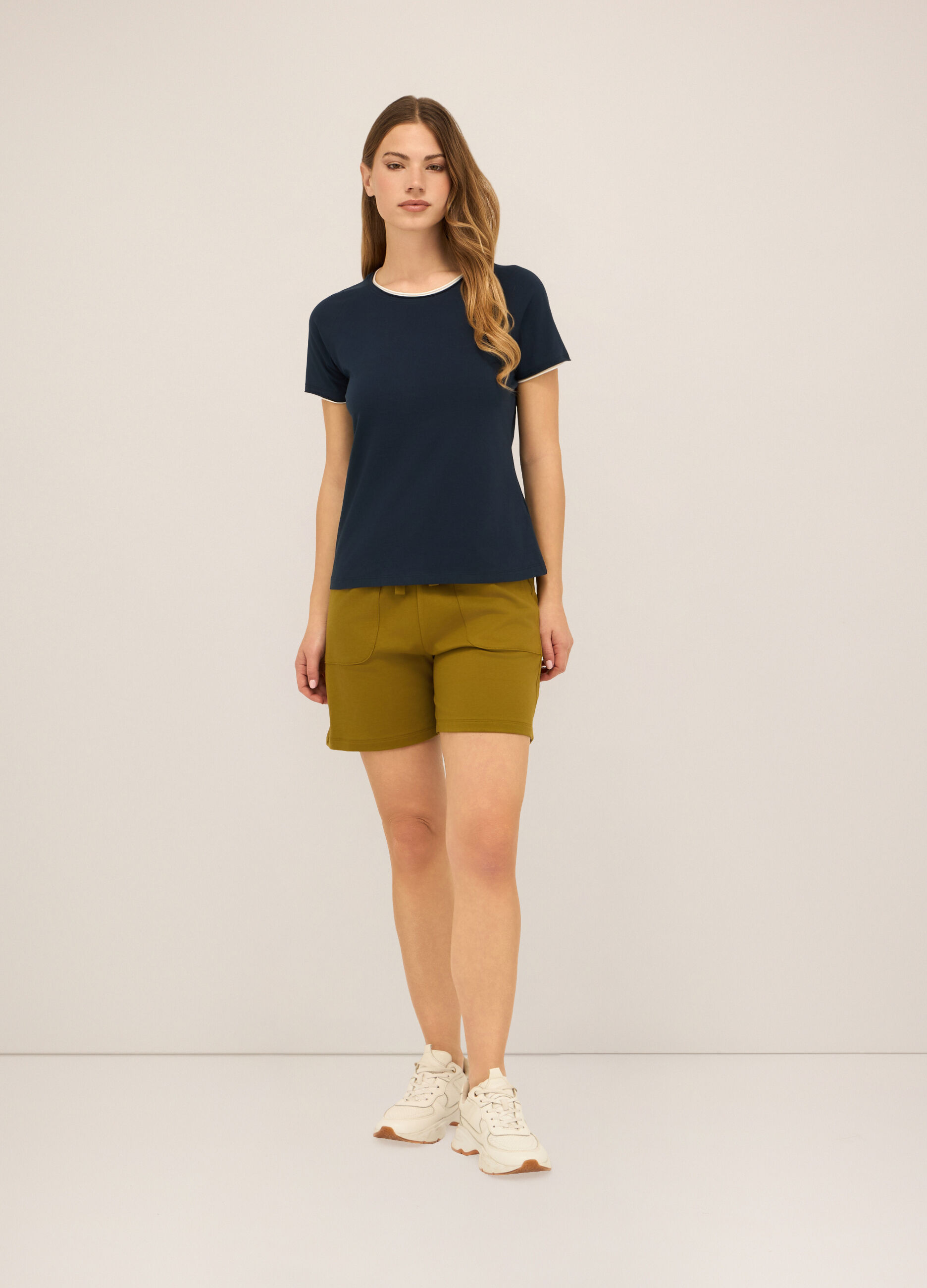 Shorts in french terry di puro cotone donna_0