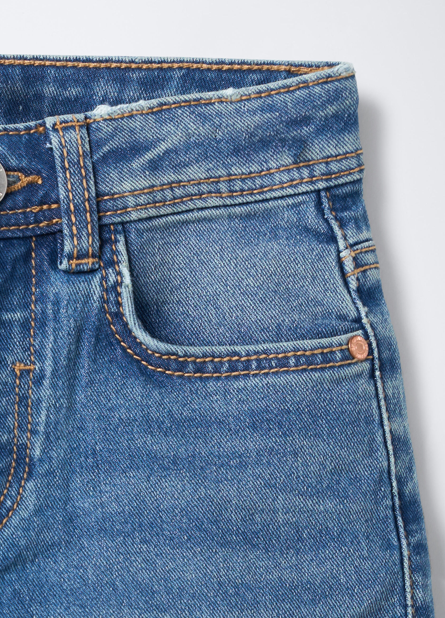 Pantaloni in Comfort Stretch Denim misto cotone Straight Fit bambino_2