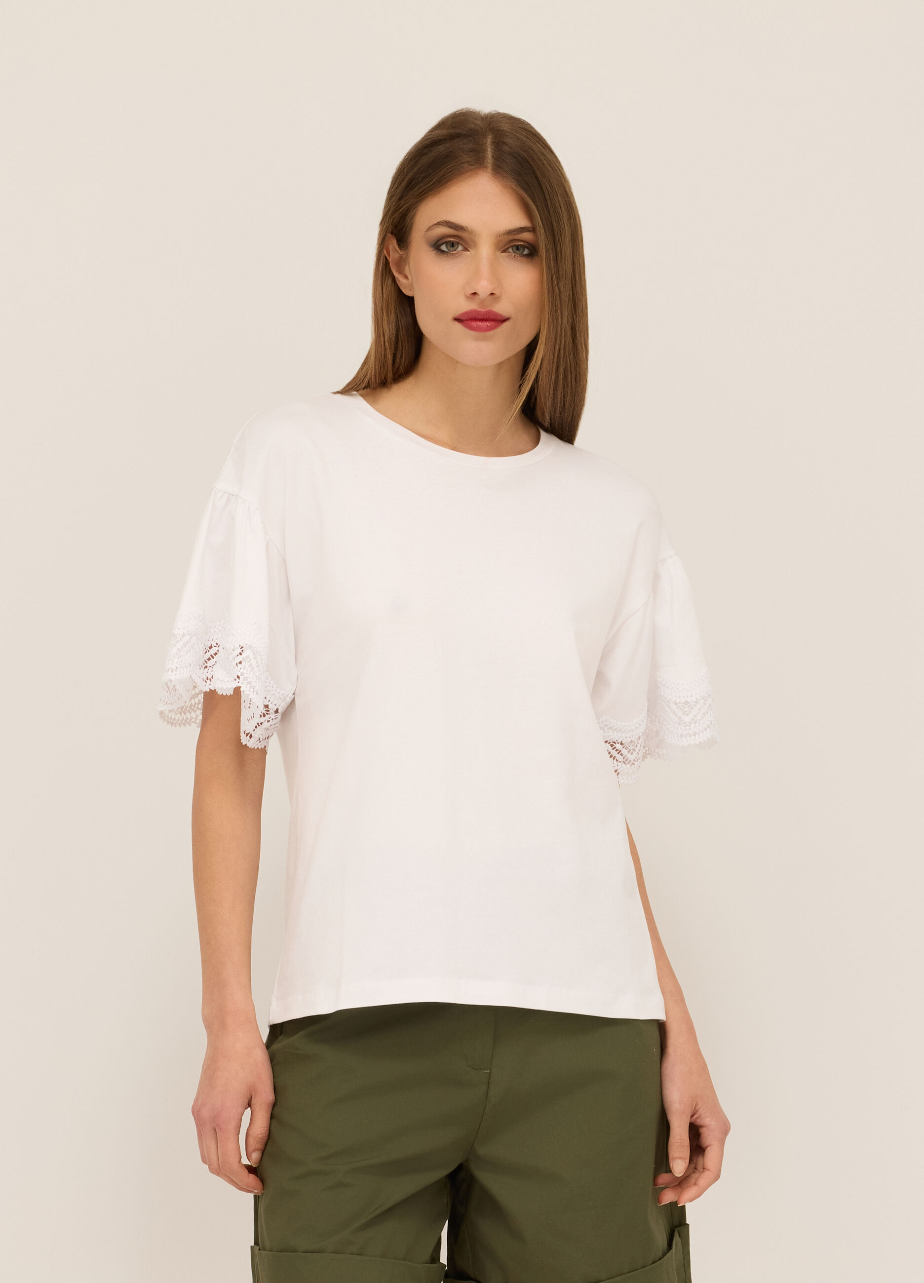 T-shirt in cotone stretch donna_0