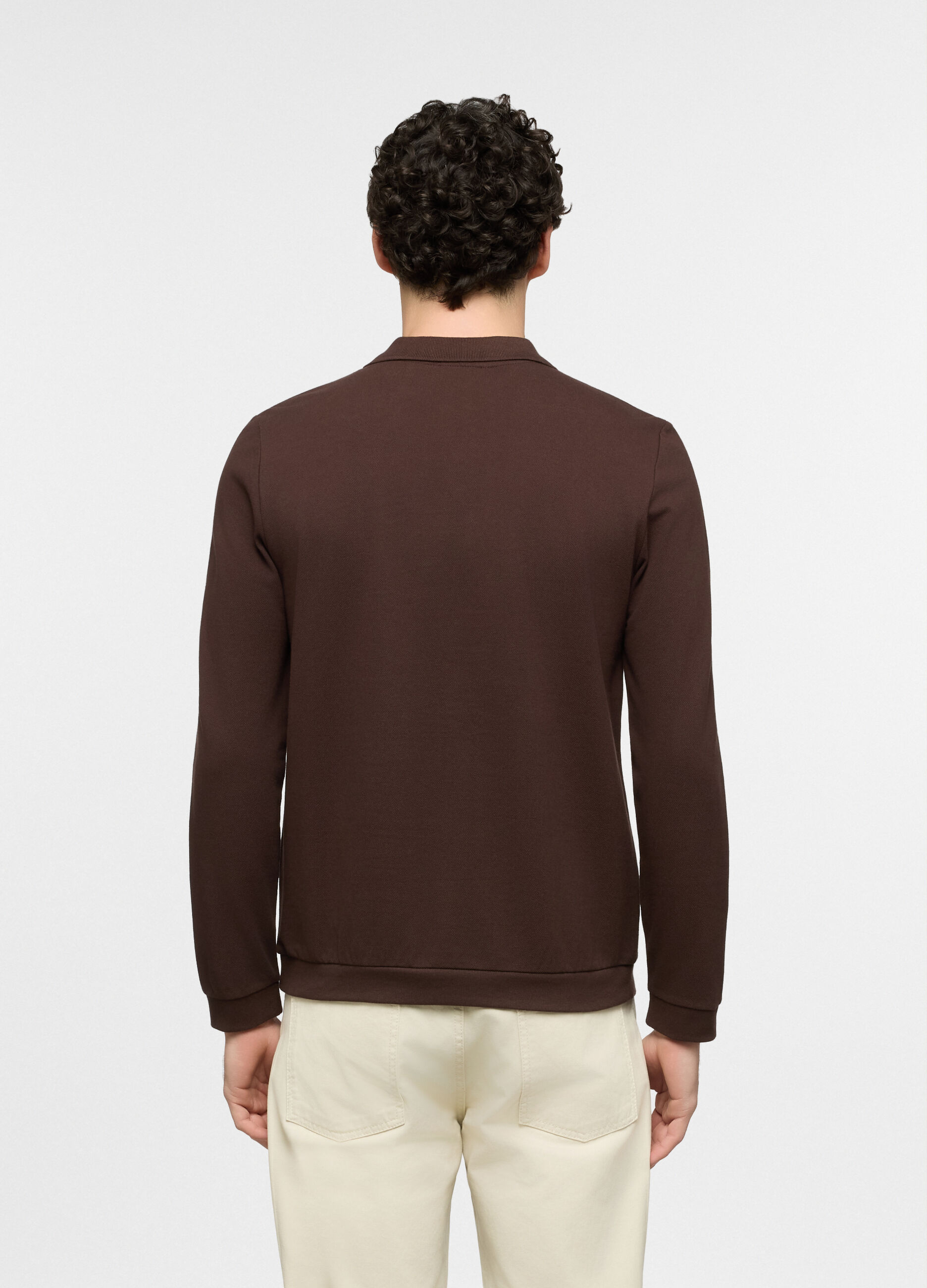 Polo a maniche lunghe in cotone uomo_1