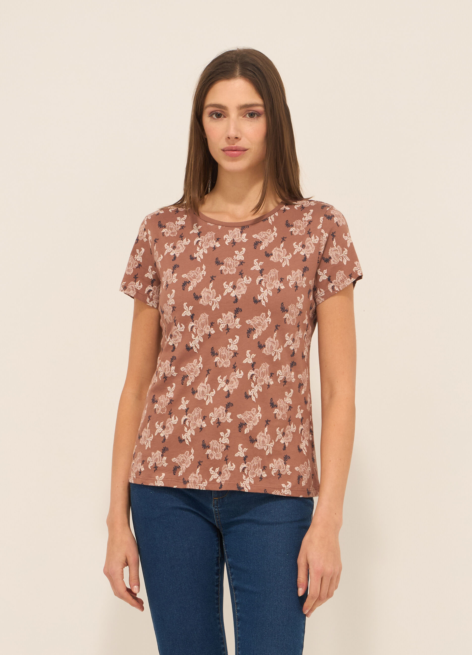 T-shirt in jersey di puro cotone donna_0