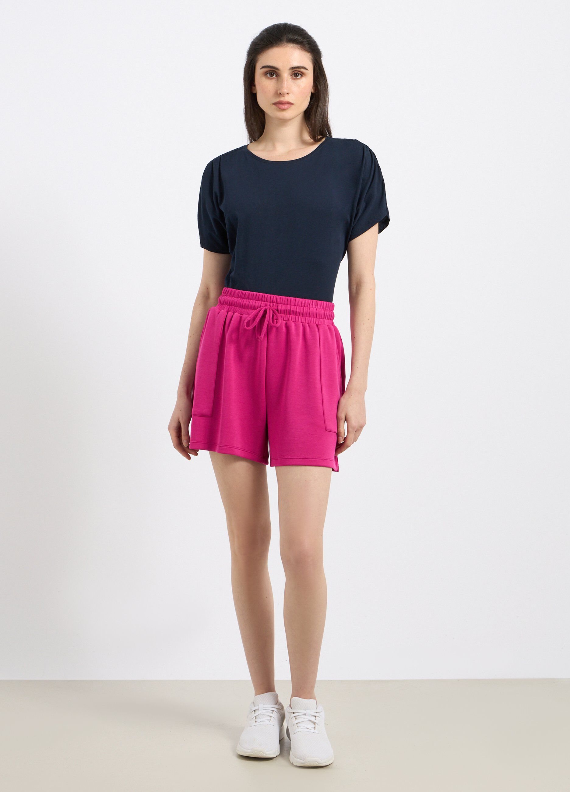 Shorts in misto cotone stretch donna_0