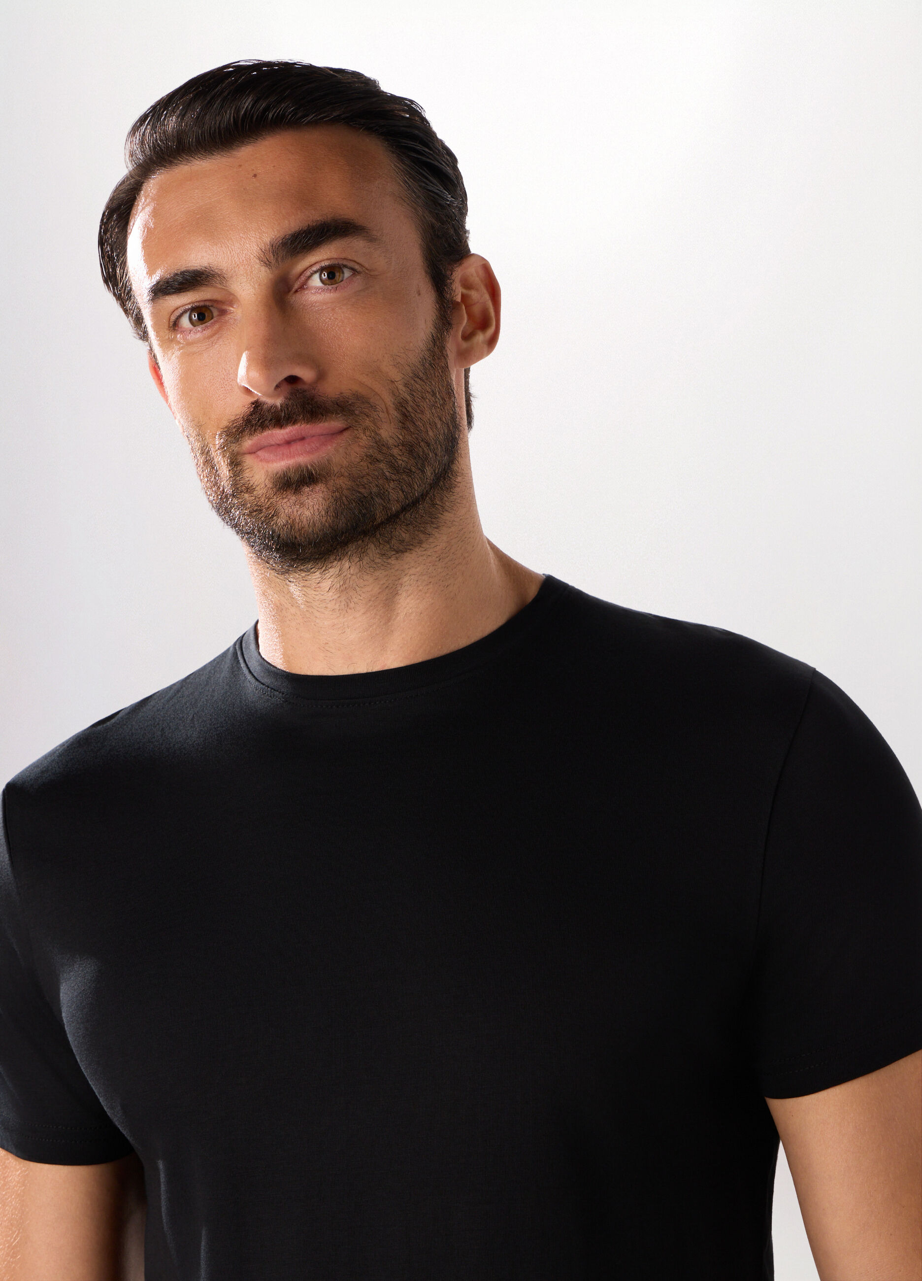 T-shirt slim fit in jersey di cotone uomo