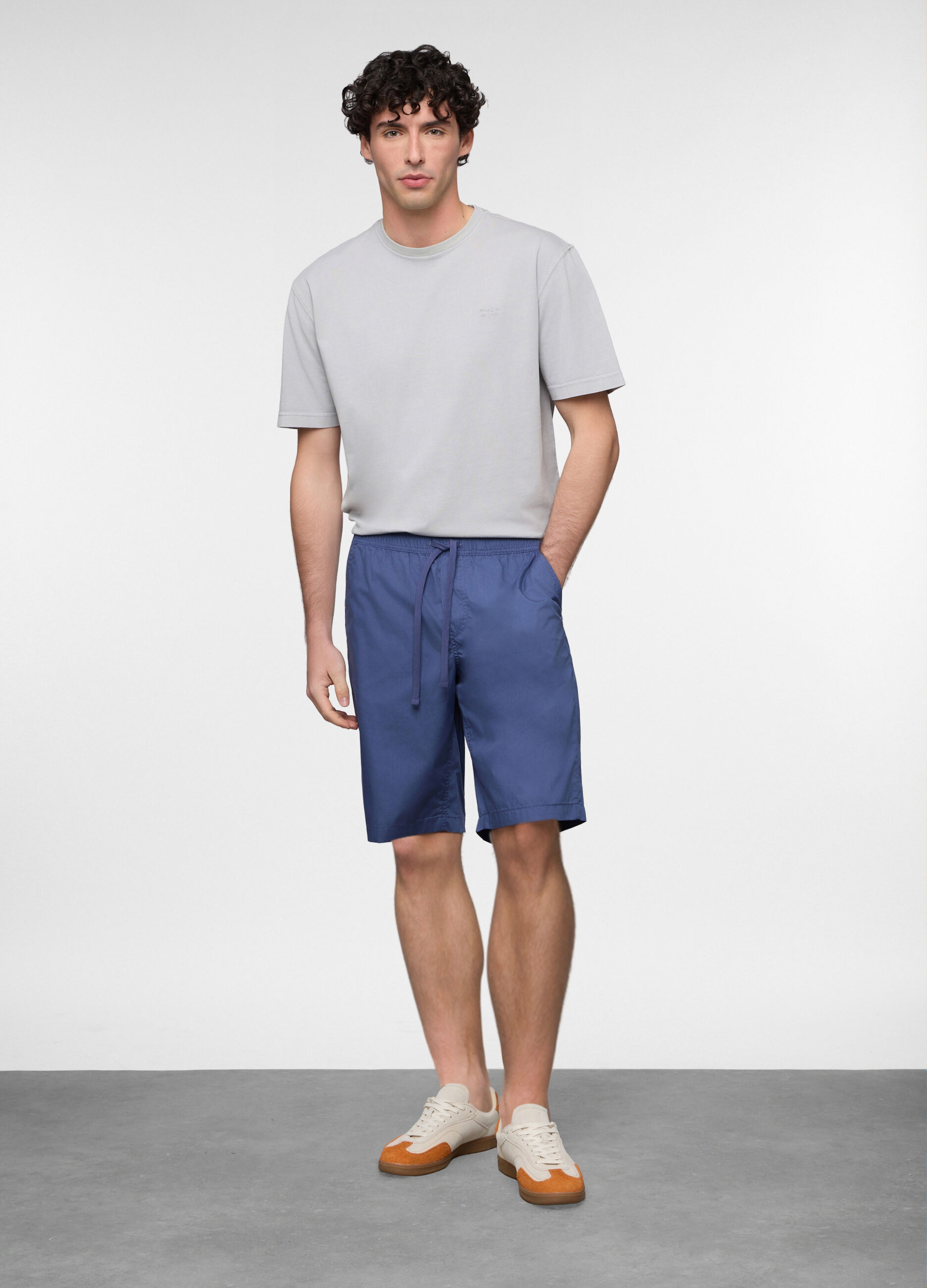 Bermuda chino in popeline misto cotone uomo_0