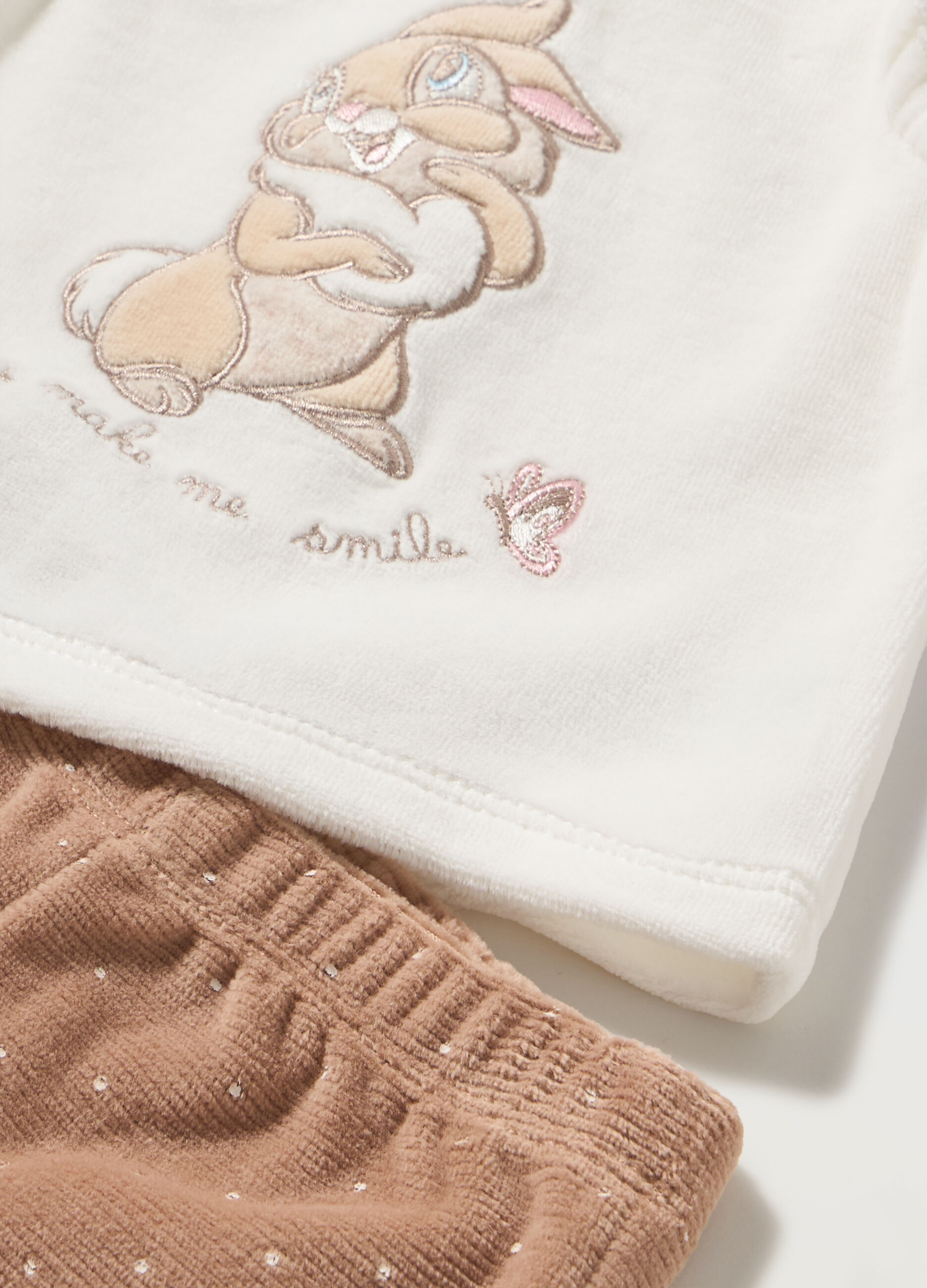 Set velours con rouches neonata_1