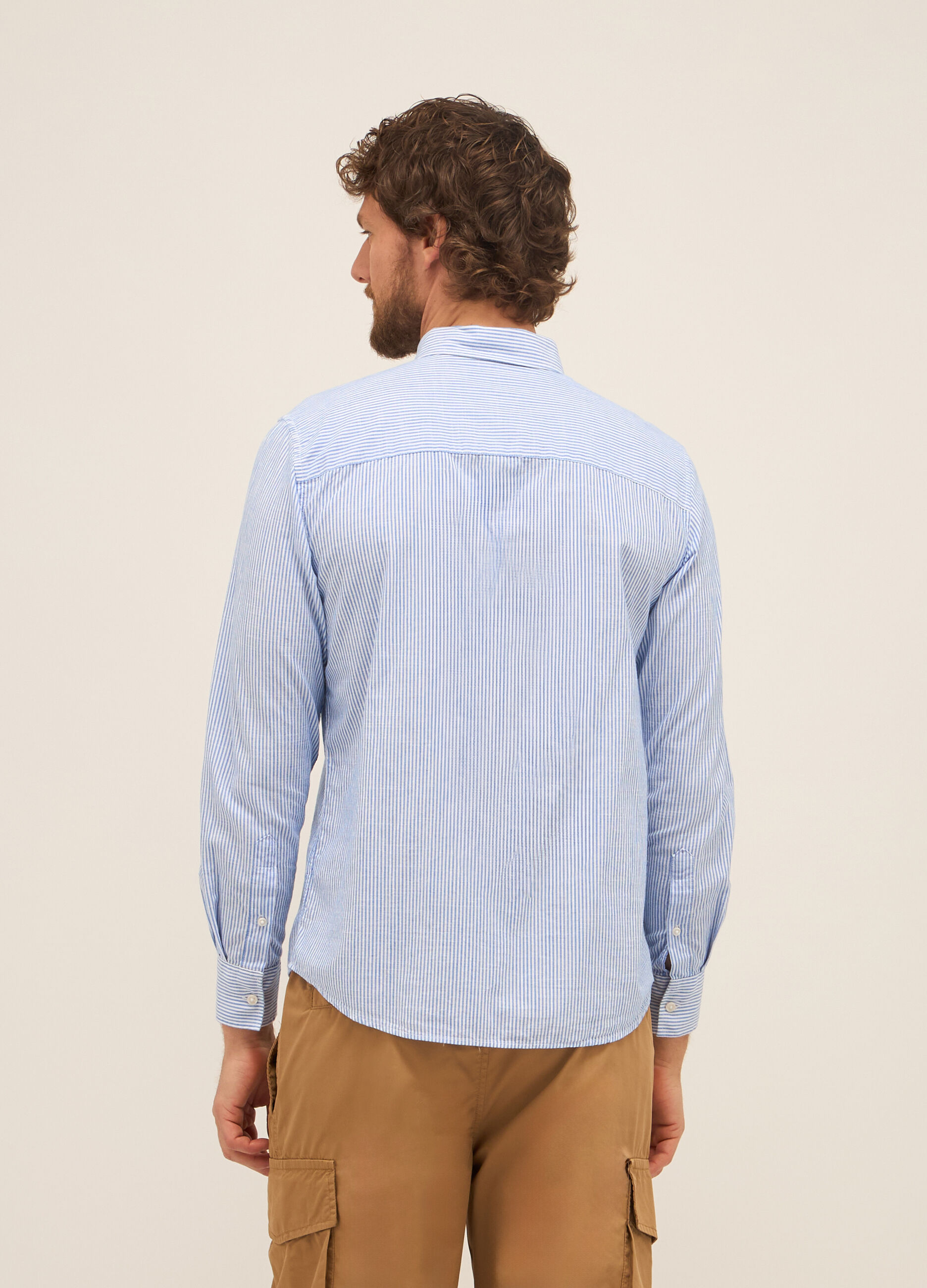 Camicia regular fit button-down a righe uomo_1