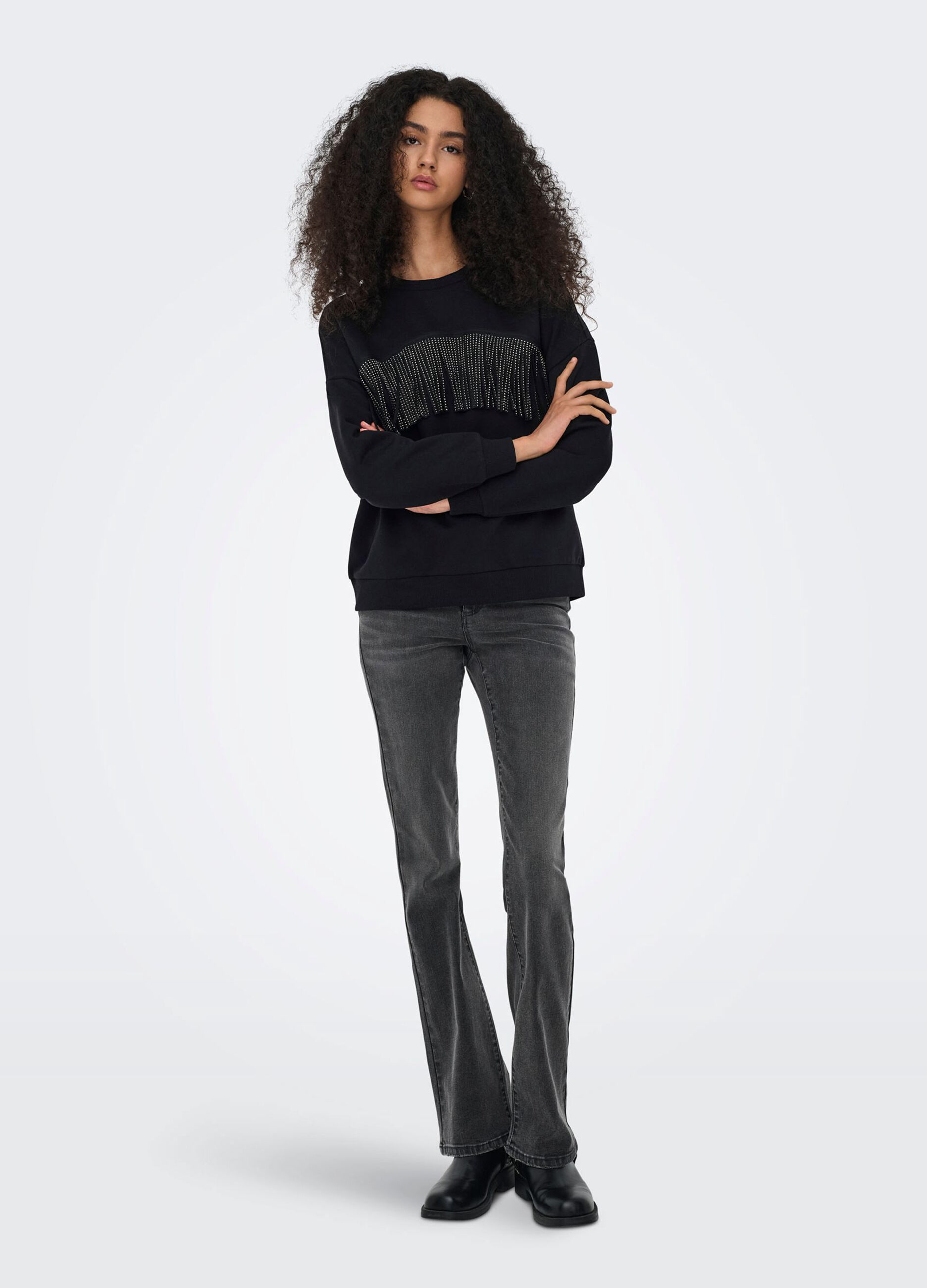 Felpa con frange donna_2