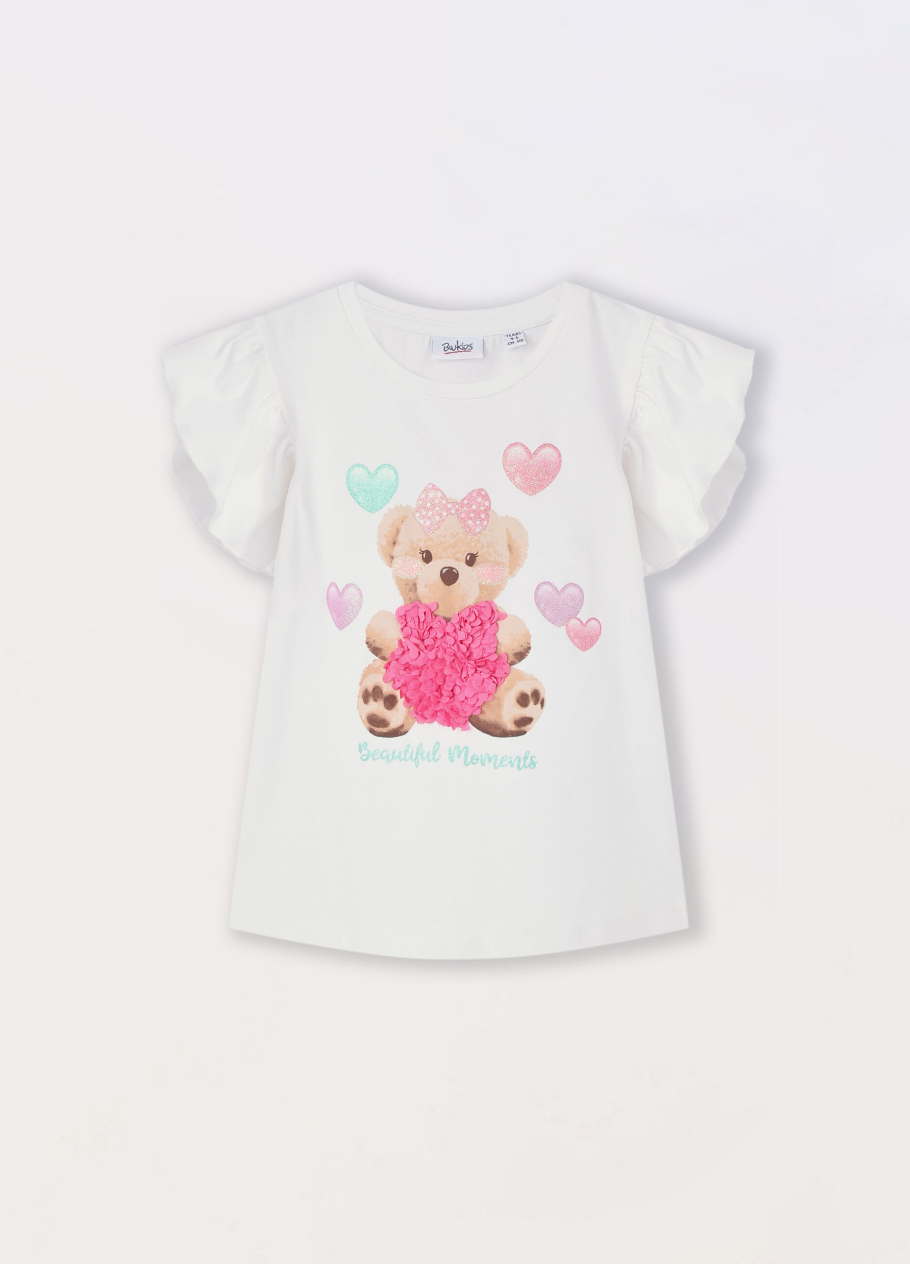 T-shirt in jersey di cotone stretch bambina_0