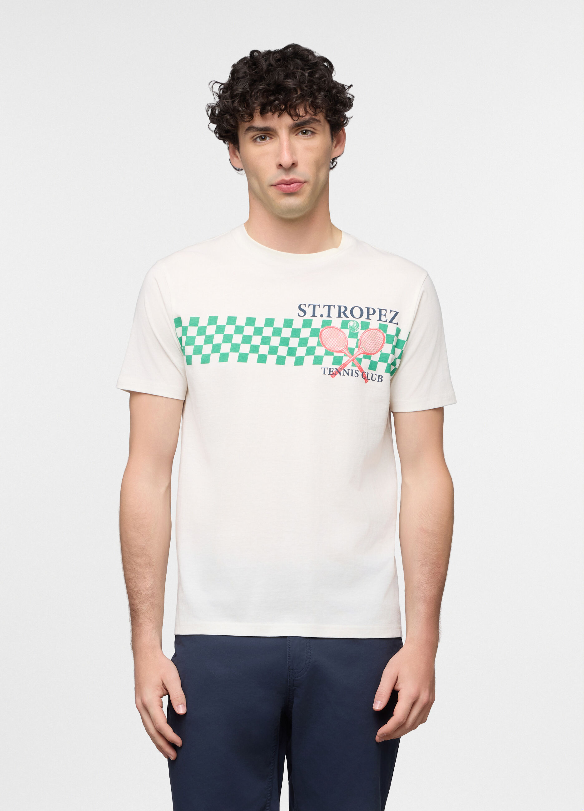 T-shirt girocollo in jersey di cotone uomo_0