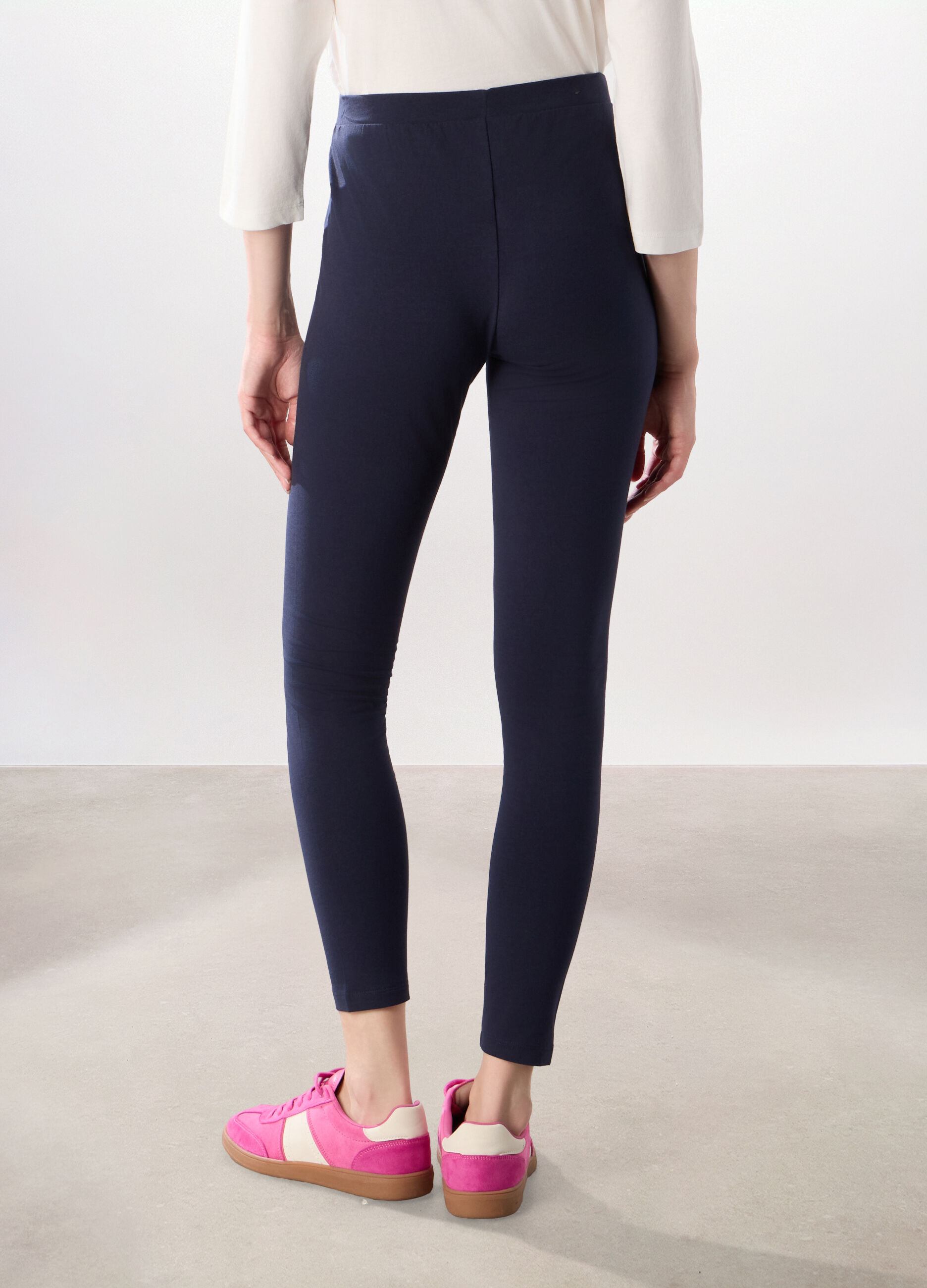 Leggings in jersey di cotone stretch donna_1