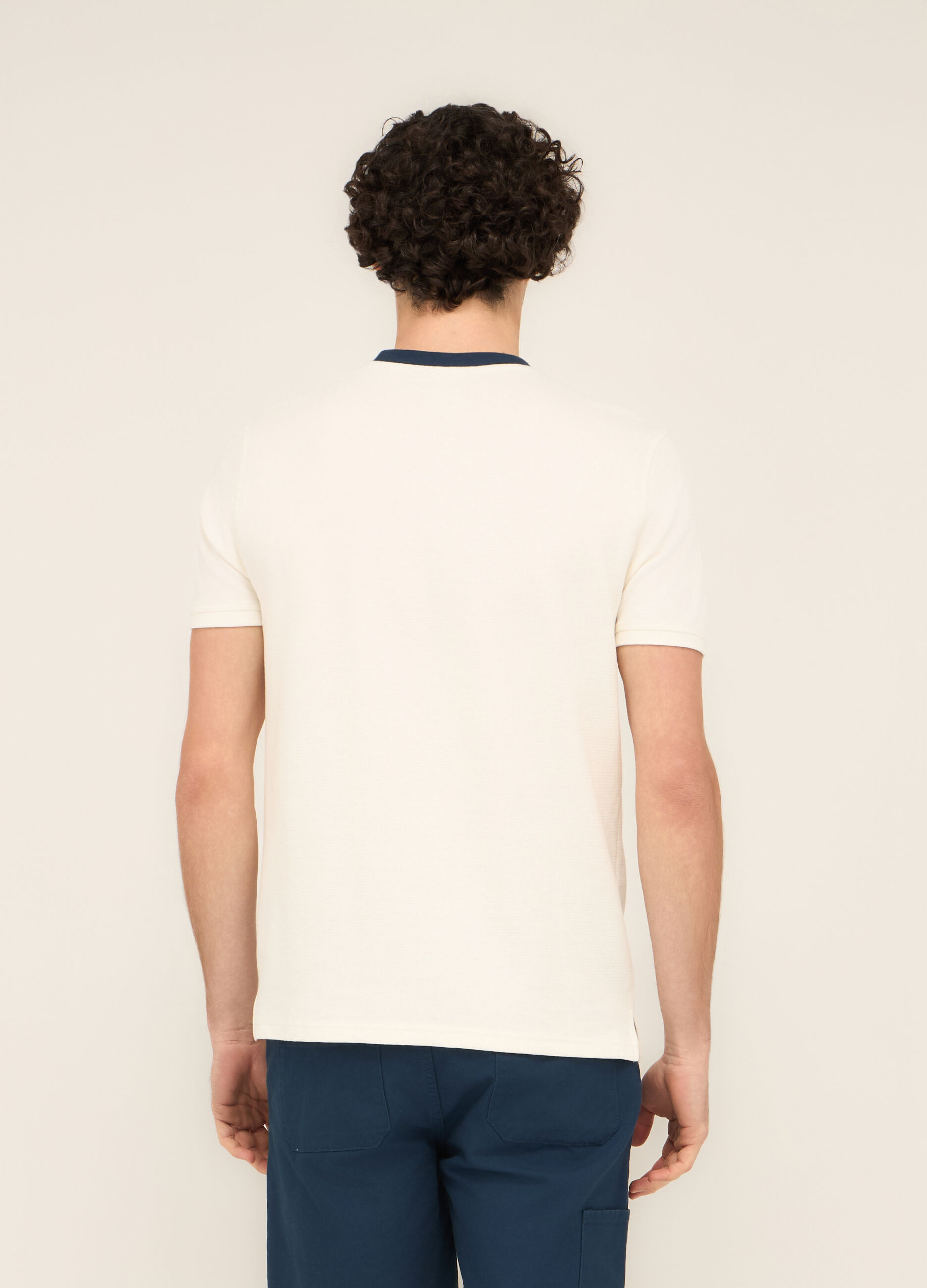 T-shirt girocollo in cotone nido d'ape uomo_1