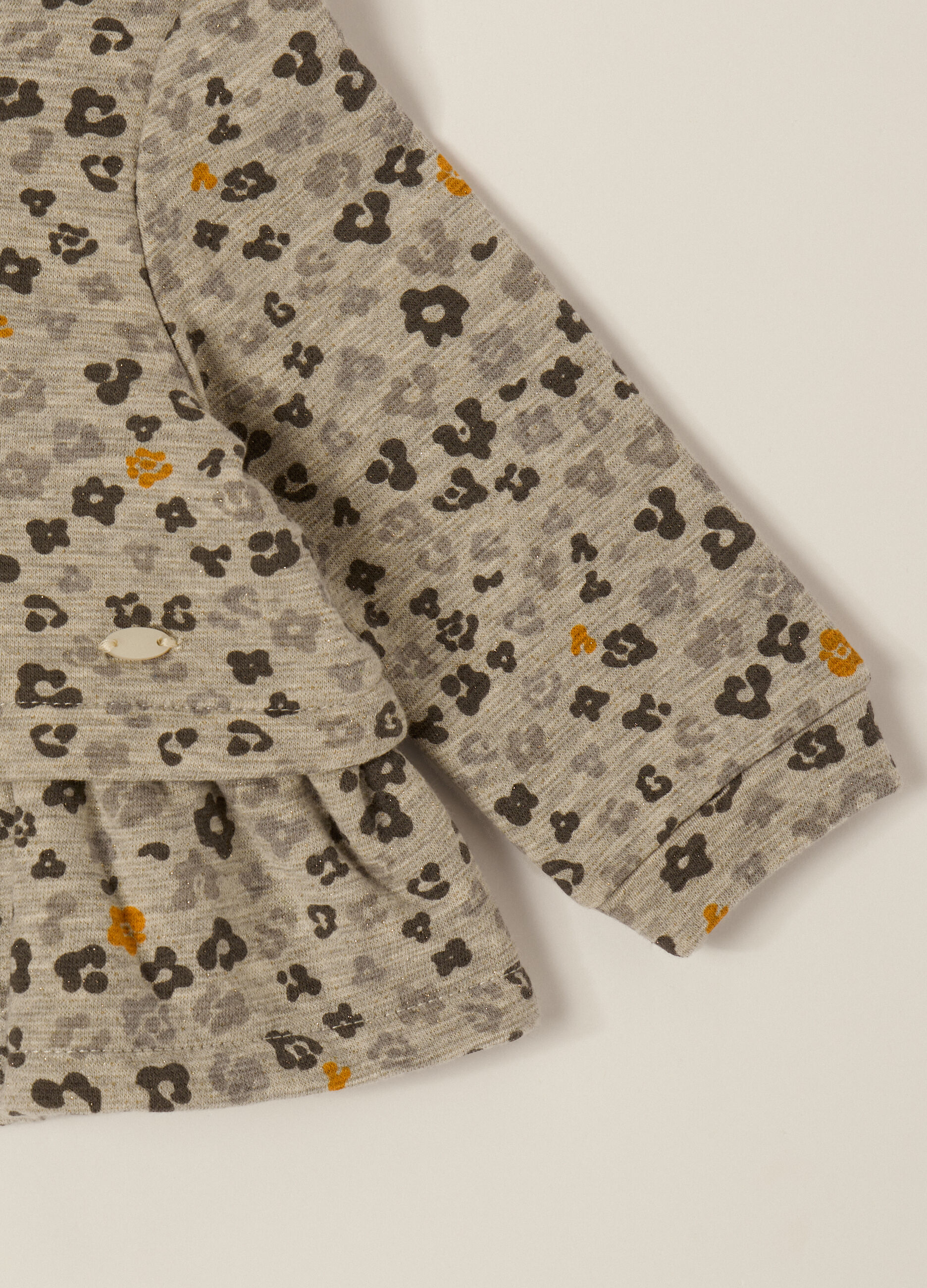 Felpa grigia con full zip per neonata