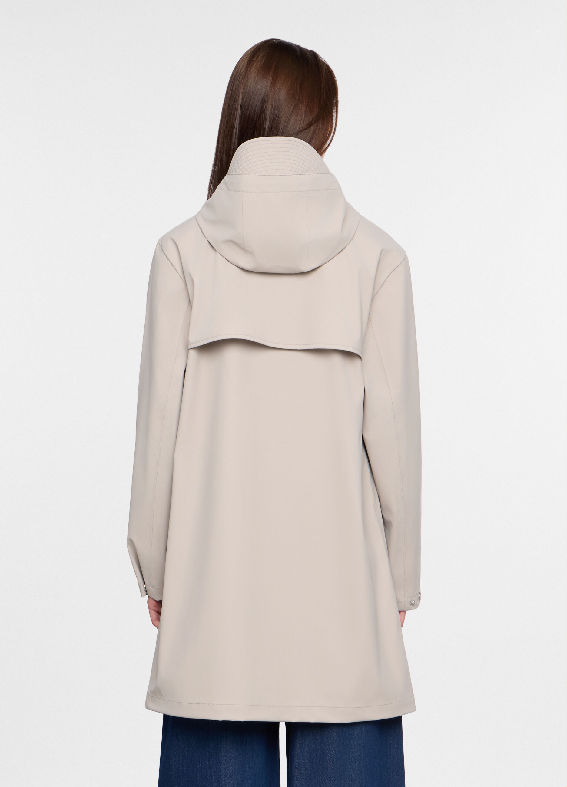 Giacca lunga antipioggia con cappuccio donna_1